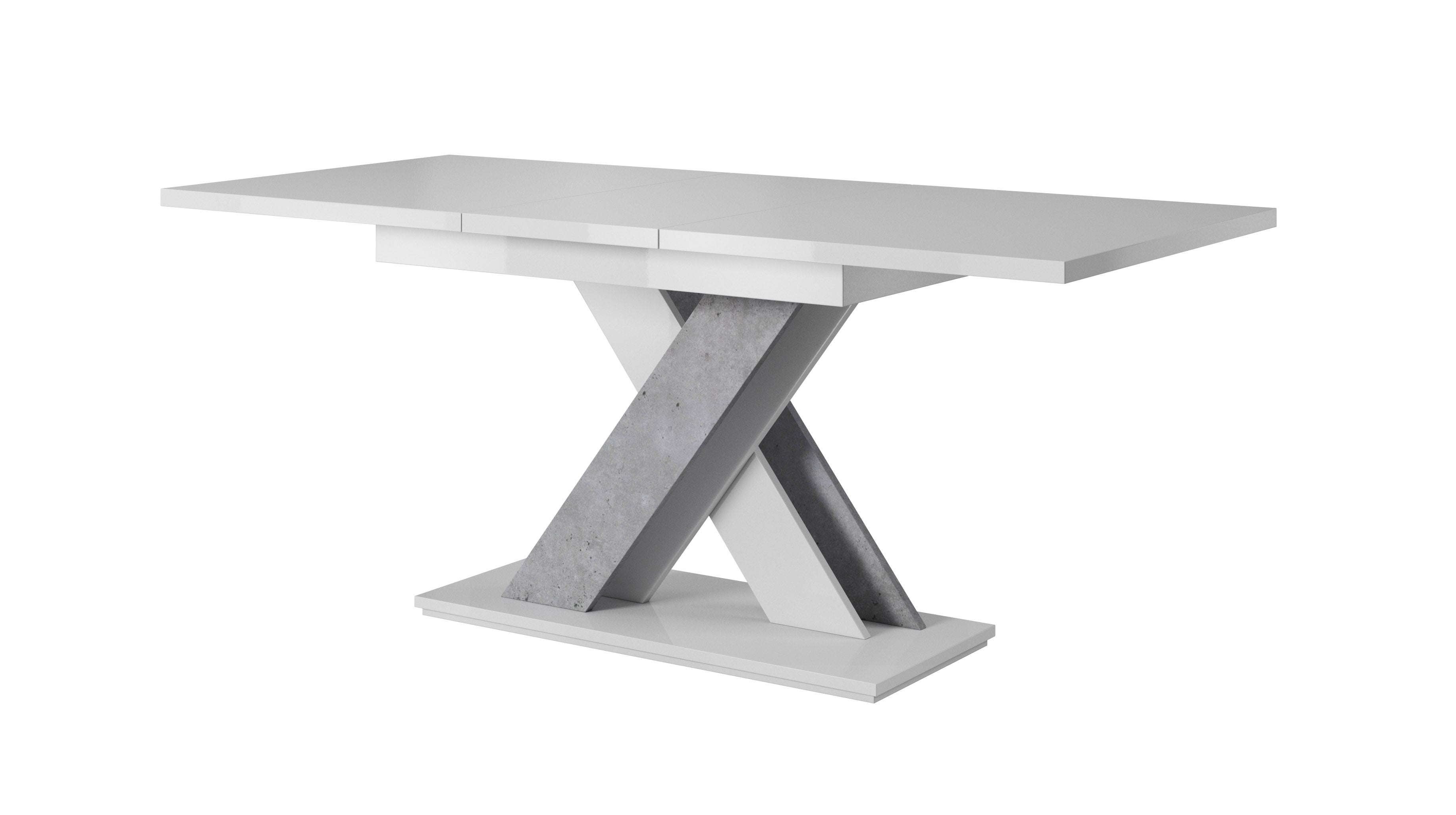 Bari - Eetkamertafel - Wit/betonlook - 140x80x75 cm