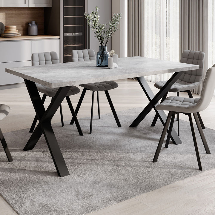 Berry - Eetkamertafel - Betonlook - 160x90x73 cm
