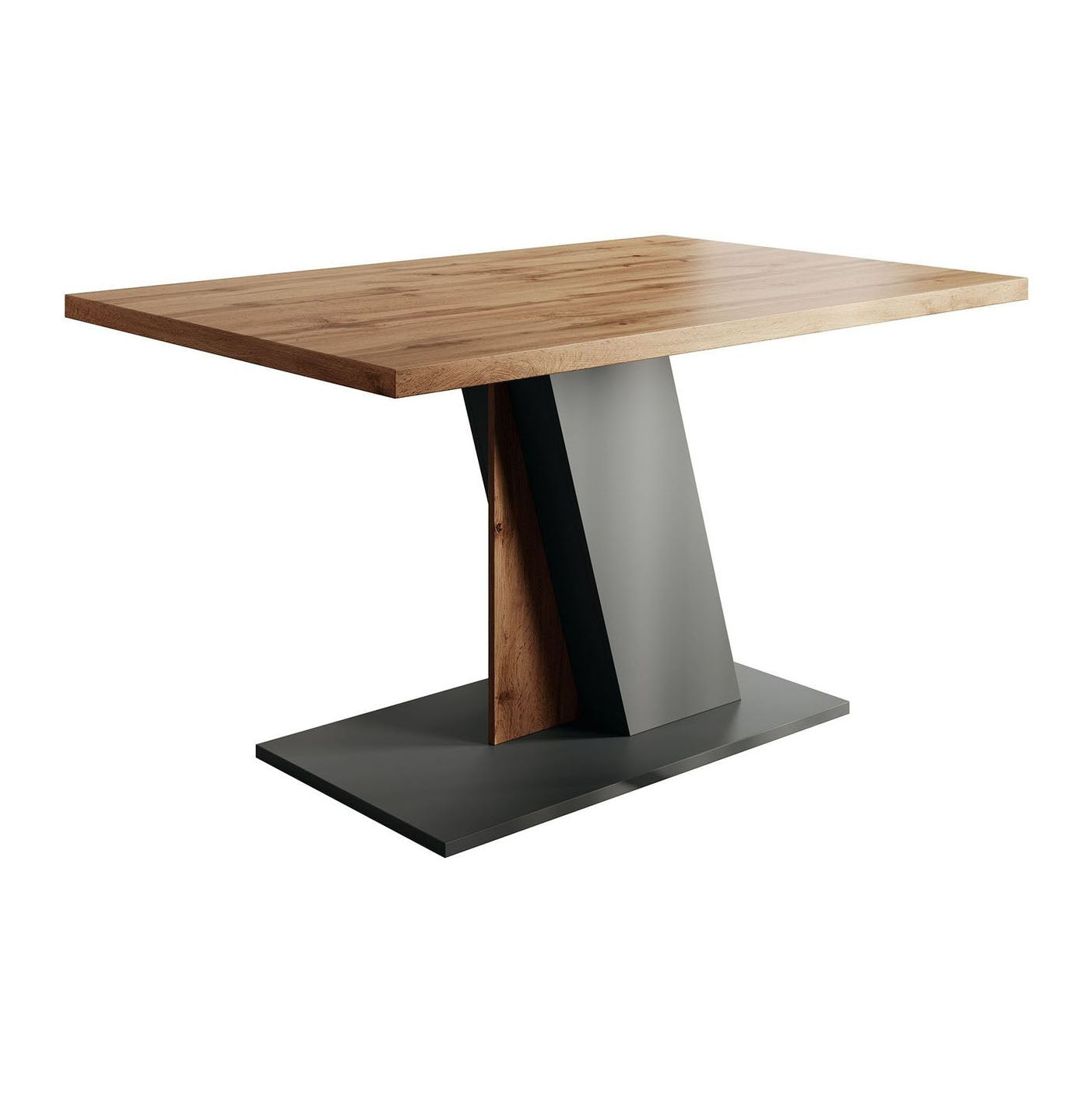 Brand - Eetkamertafel - Eiken/grijs - 138x90x76 cm