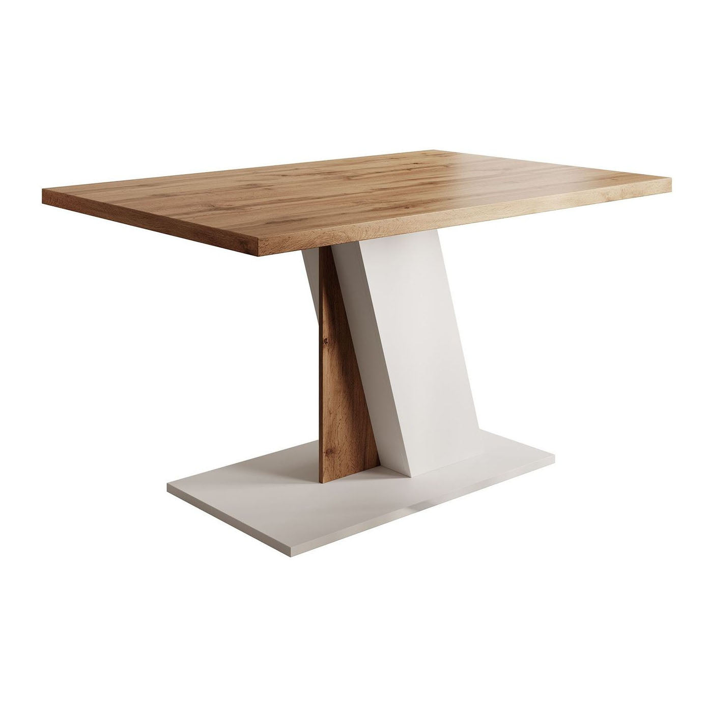 Brand - Eetkamertafel - Eiken/wit - 138x90x76 cm