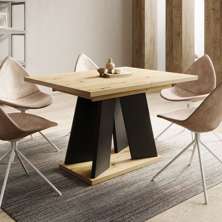 Matrix - Eetkamertafel - Eiken/zwart - 120x90x75 cm