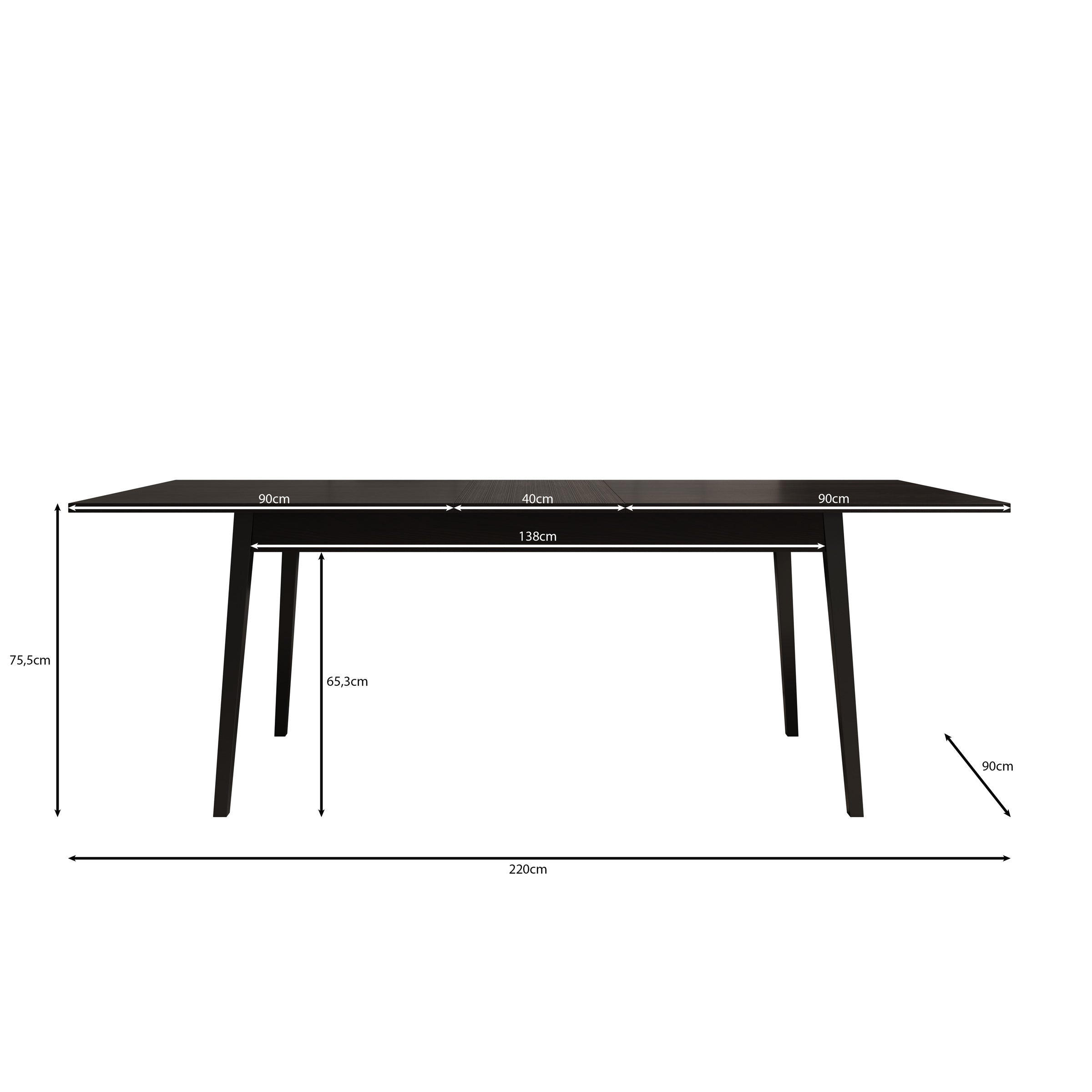 Monor - Eetkamertafel - Zwart