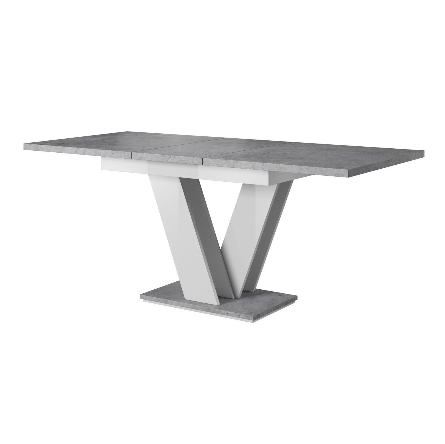Moris - Eetkamertafel - Wit/betonlook - 120x80x75 cm