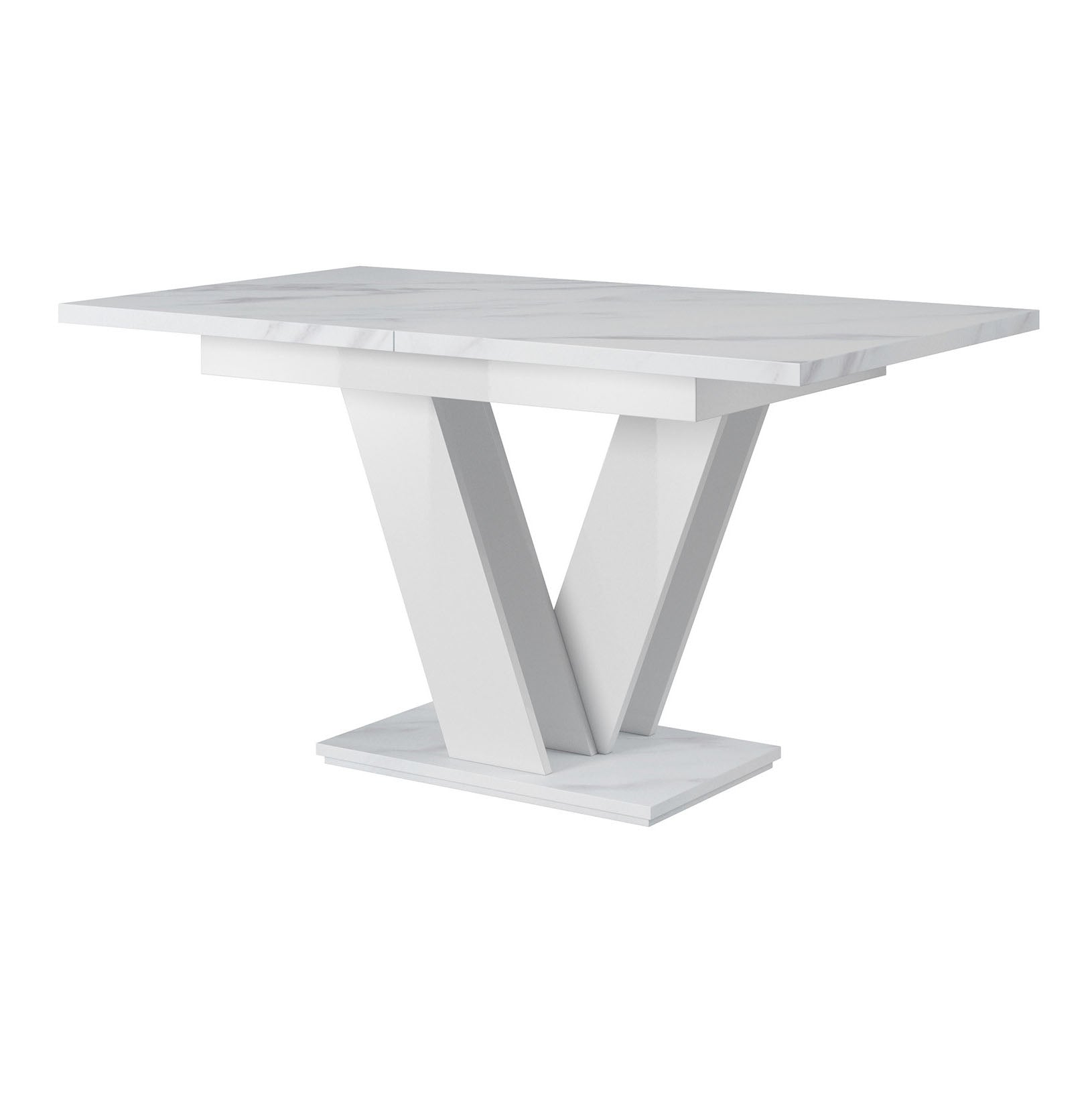 Moris - Eetkamertafel - Wit/marmerlook - 120x80x75 cm