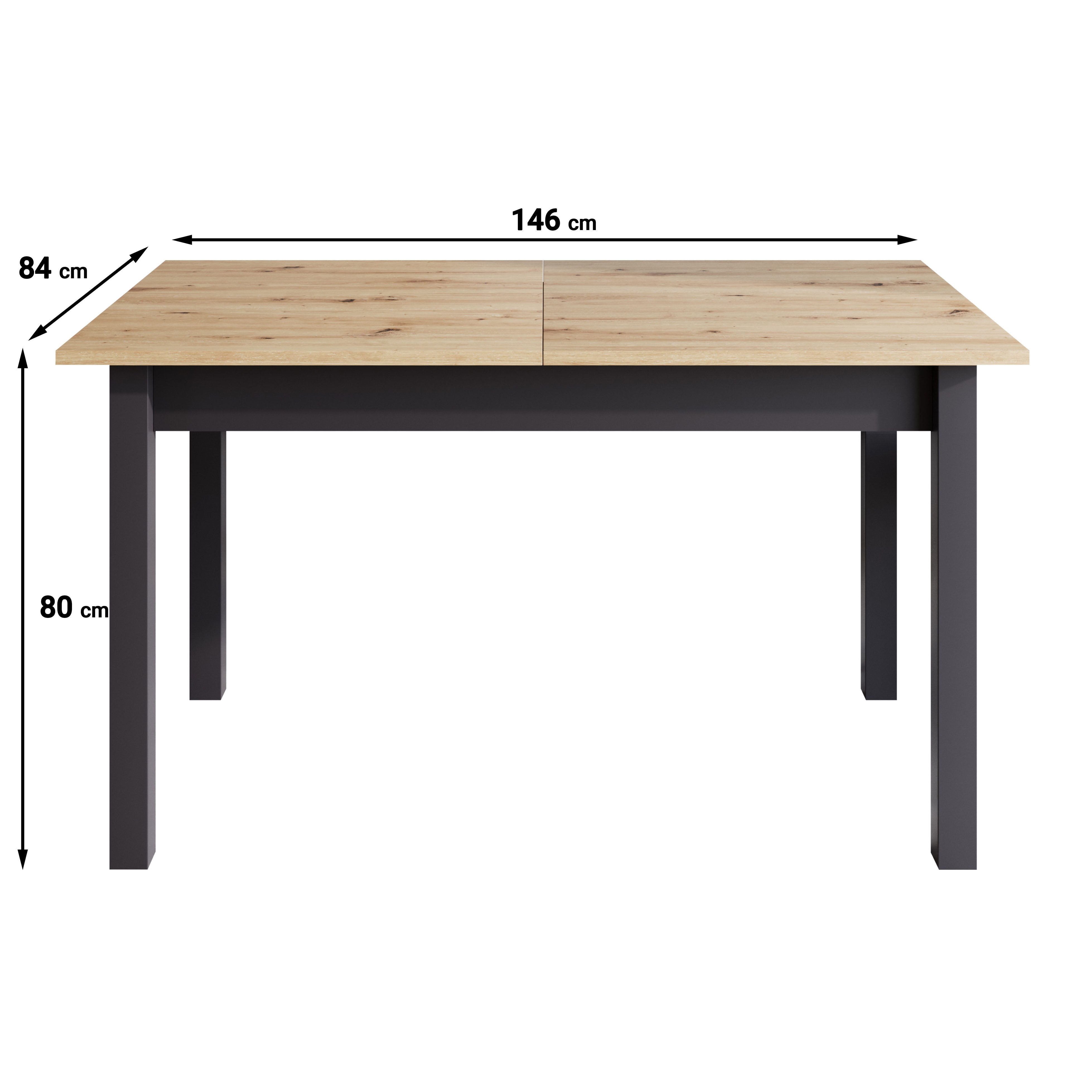 Quincy - Eetkamertafel - Eiken - 146x84x80 cm