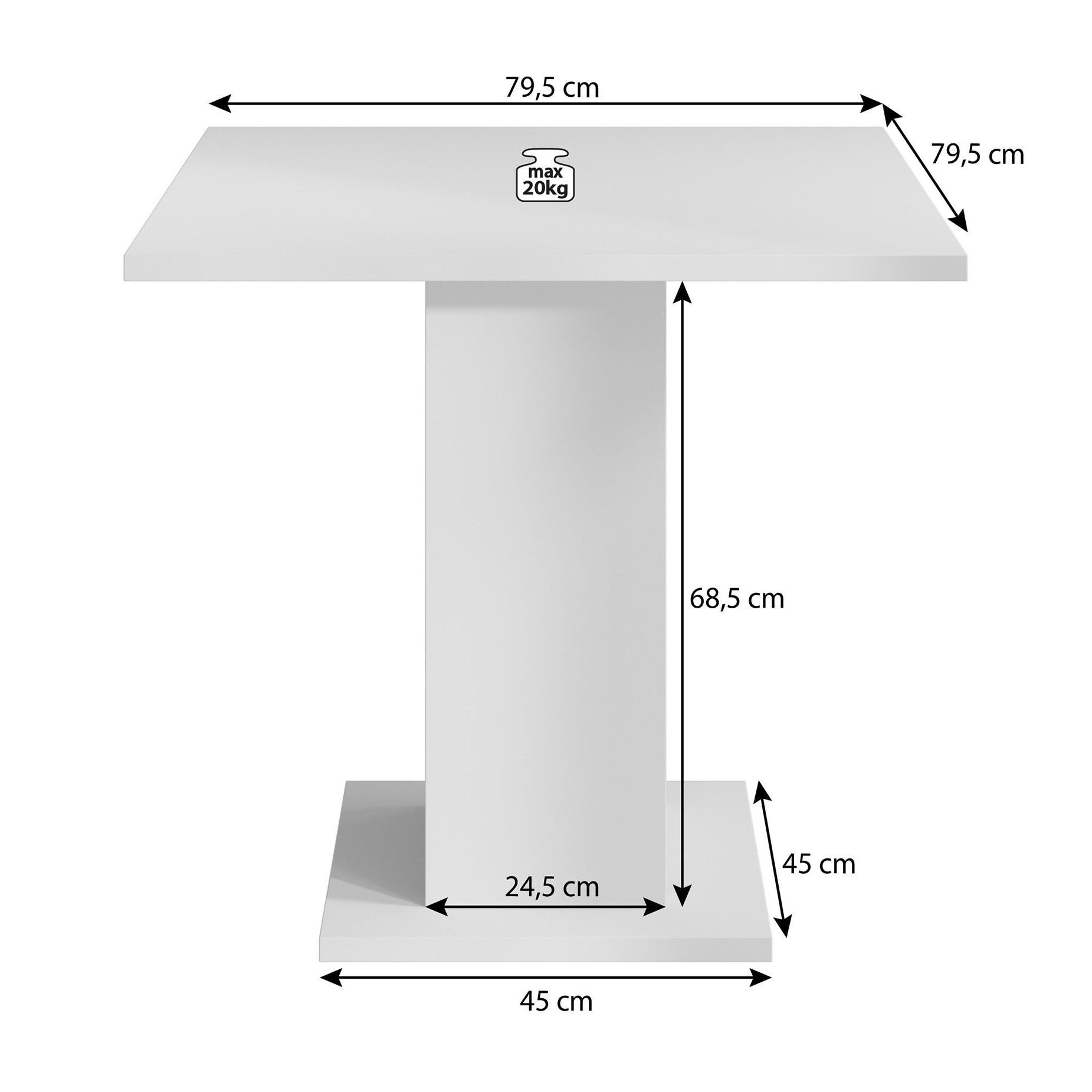 Swen Rl034 Swen - Eetkamertafel - Eiken - 80x80x69 cm – Meubella