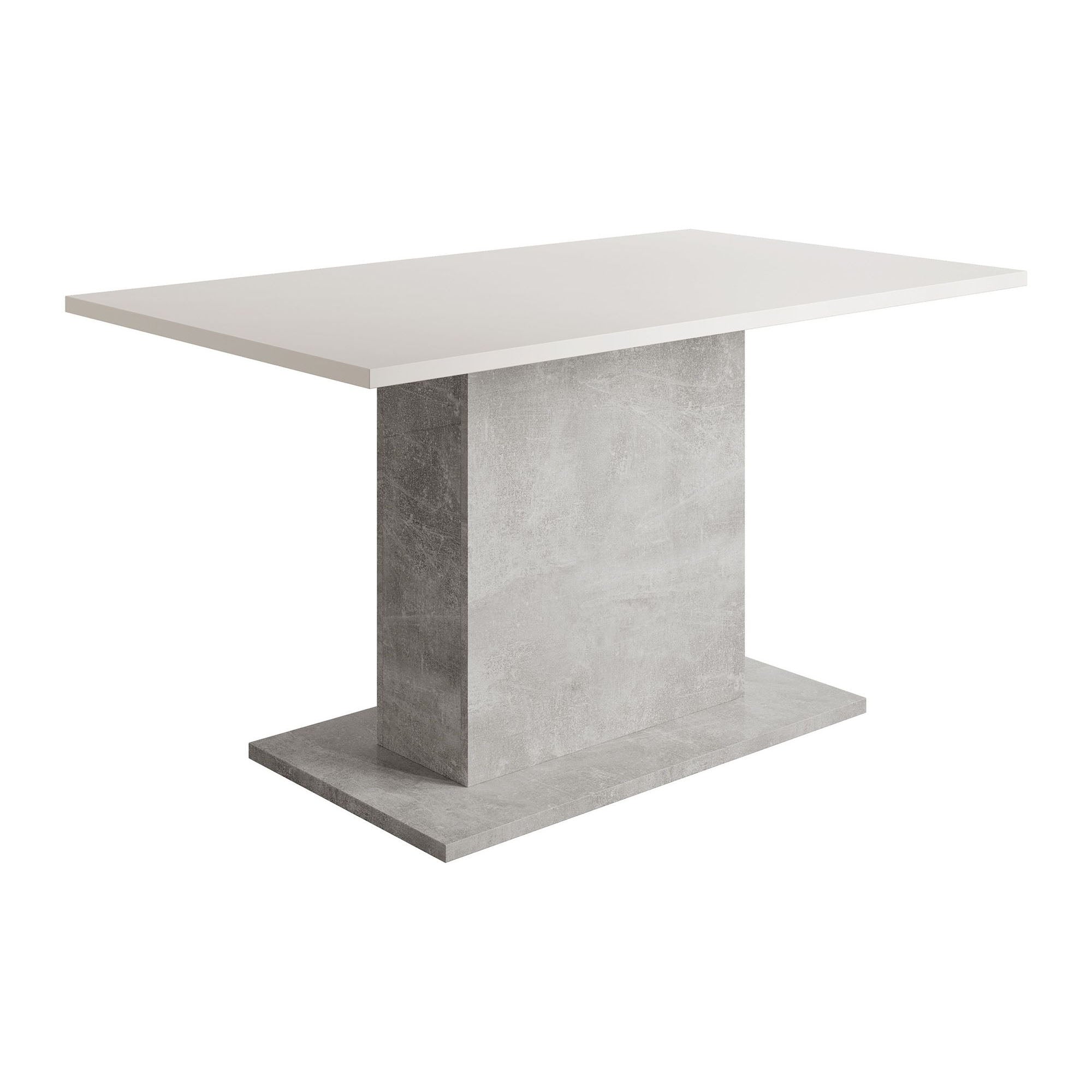 Tova - Eetkamertafel - Wit/grijs betonlook - 138x80x69 cm