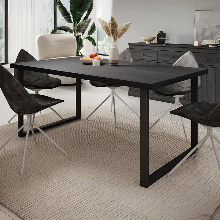 Vince - Eetkamertafel - Zwart - 180x98x78 cm