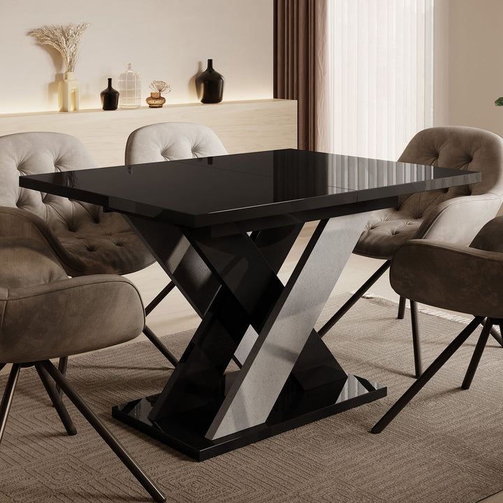 Xandra - Eetkamertafel - Zwart/betonlook - 120x90x75 cm