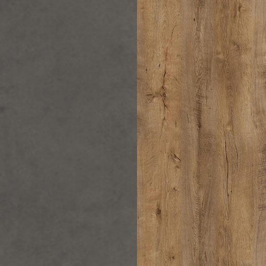 Monaco - Kledingkast 2-deurs - Eiken/grijs - 90x53x197 cm