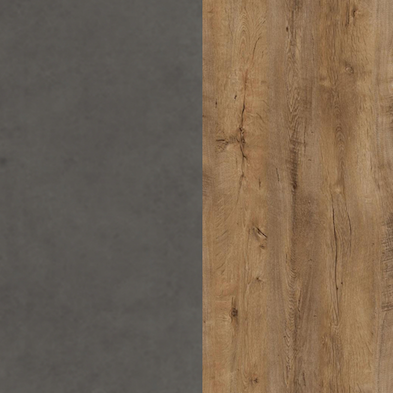 Monaco - Kledingkast 3-deurs - Eiken/grijs - 166x53x197 cm