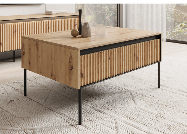 Timoteo - Salontafel met opbergruimte - Eiken
