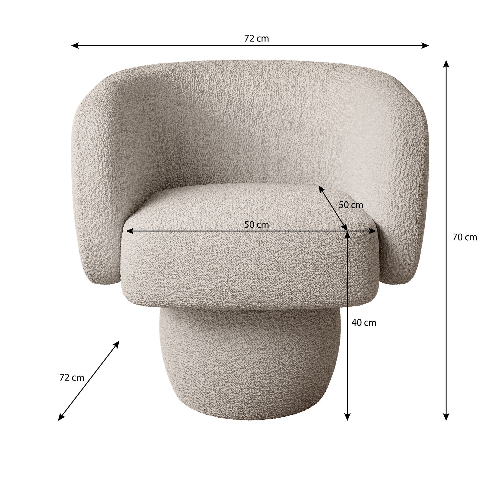 Norwich - Draaifauteuil - Teddystof zwart