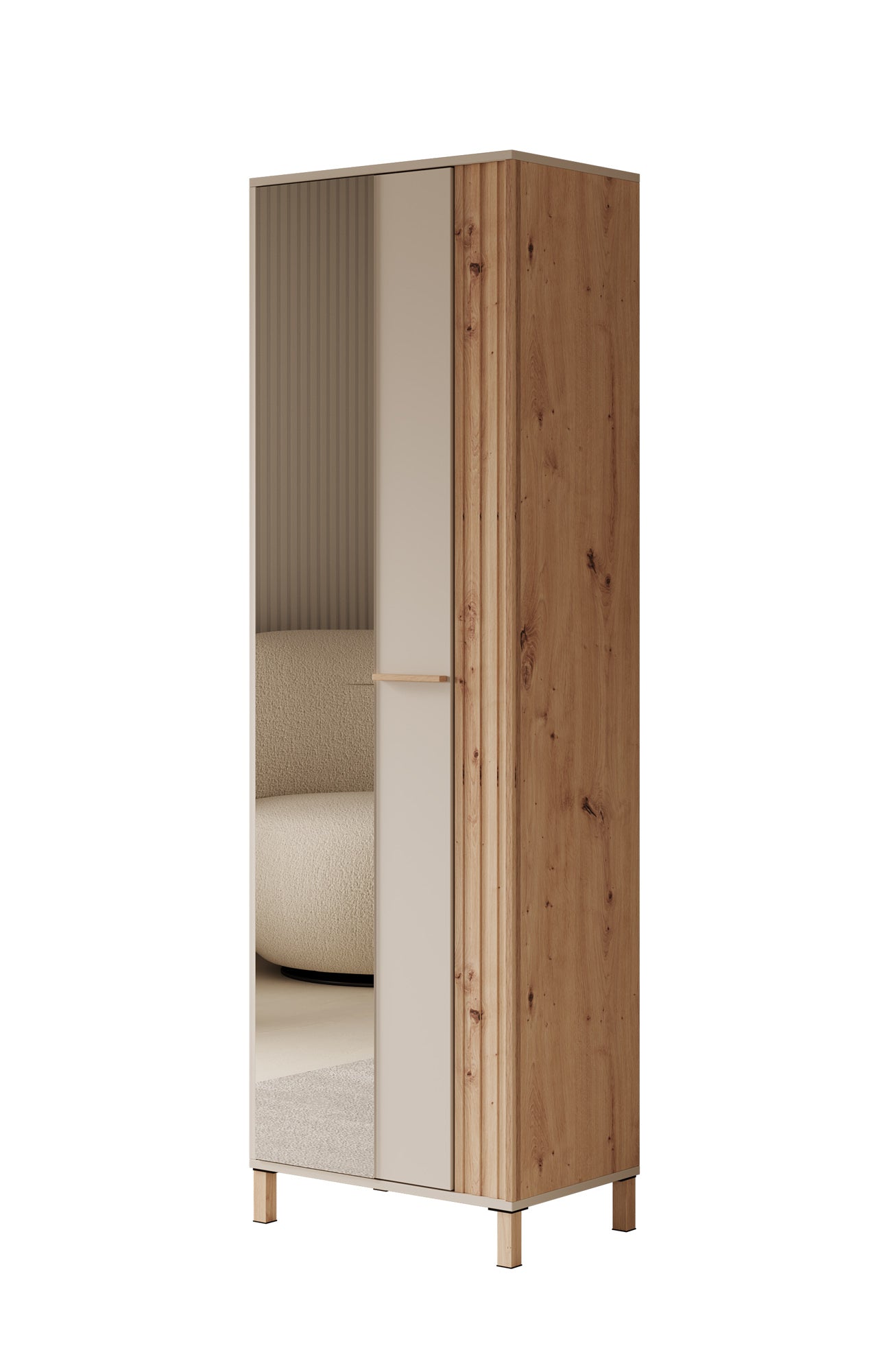 Bahia - Halkast met deur - Beige - 60x40x193 cm