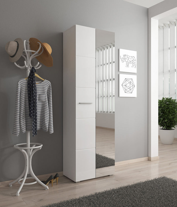Bailey - Halkast 2-deurs - Wit - 60x35x192 cm
