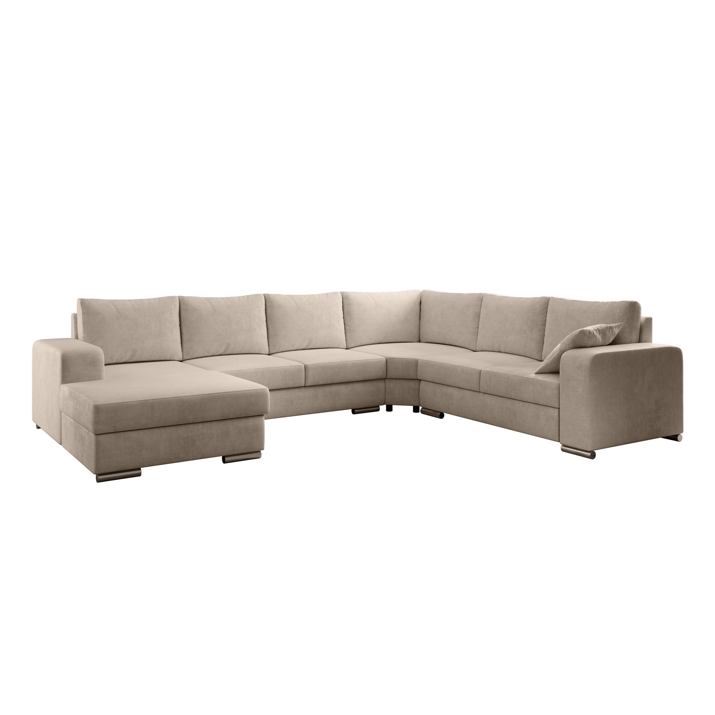 Adel - Hoekbank 5-zits met chaise longue - Velvet beige - Links