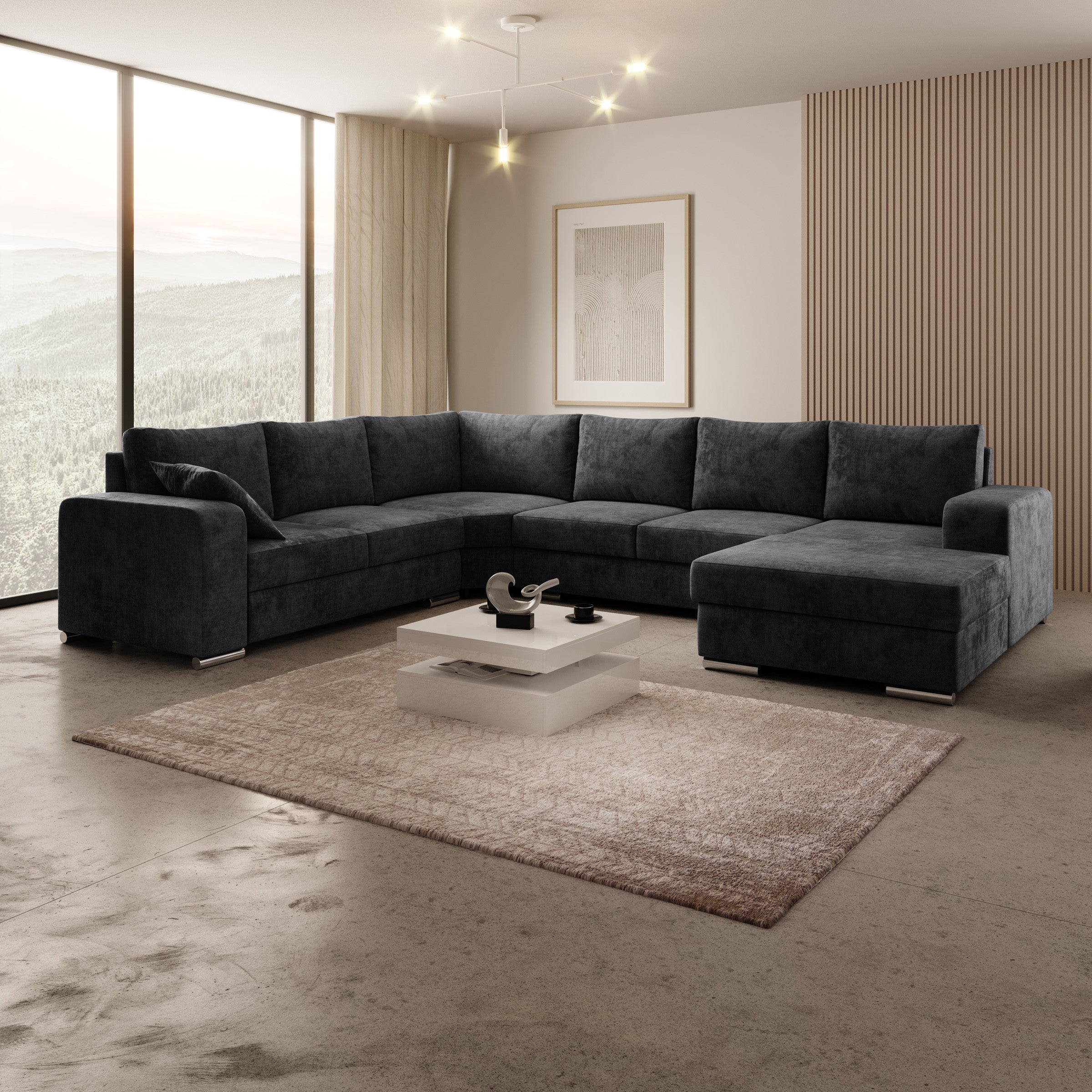 Bank Elsa met chaise longue rechts - taupe | Leen Bakker Bank Elsa met chaise longue rechts - taupe | Leen Bakker