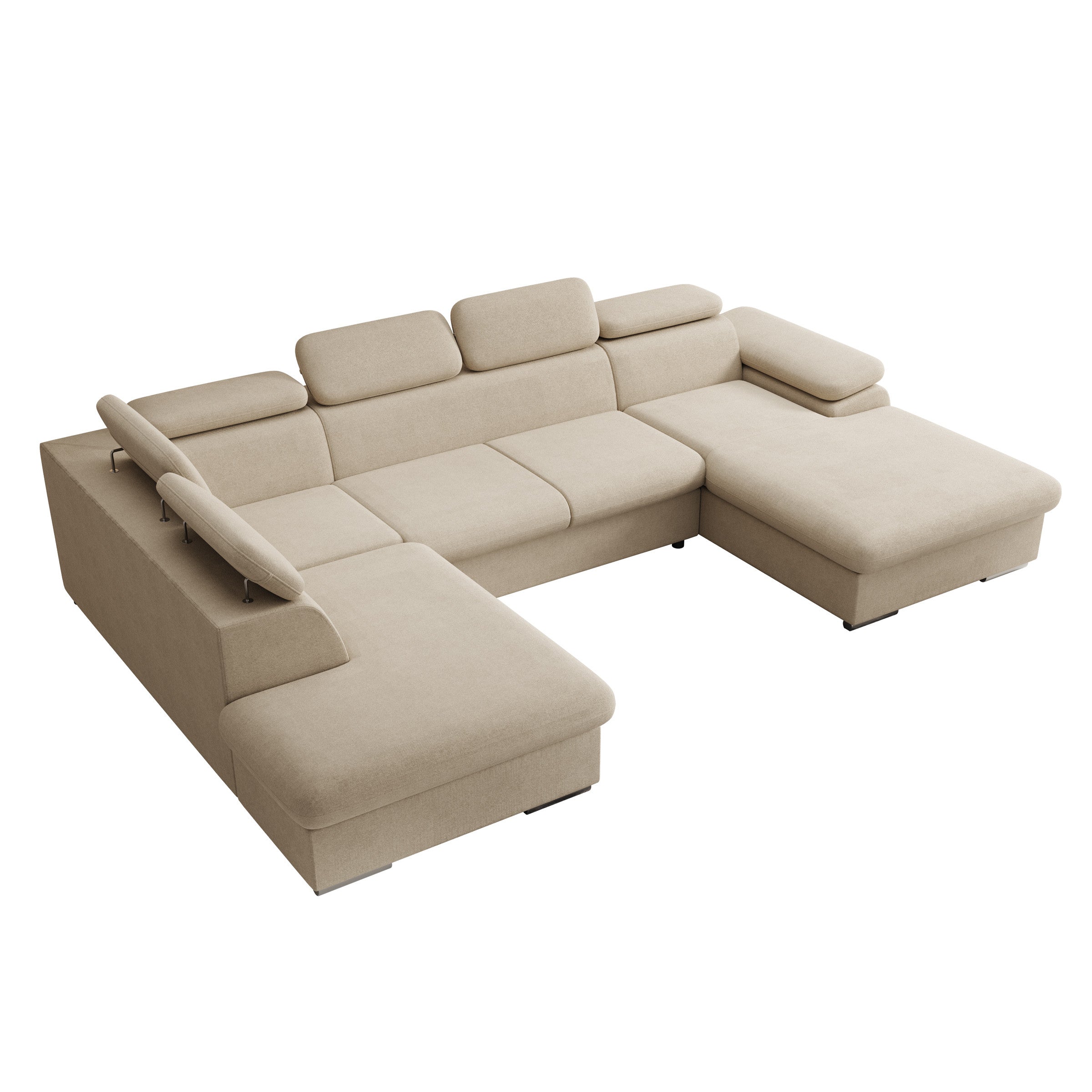 Cordoba XL - Hoekbank 5-zits met chaise longue - Stof beige - Rechts