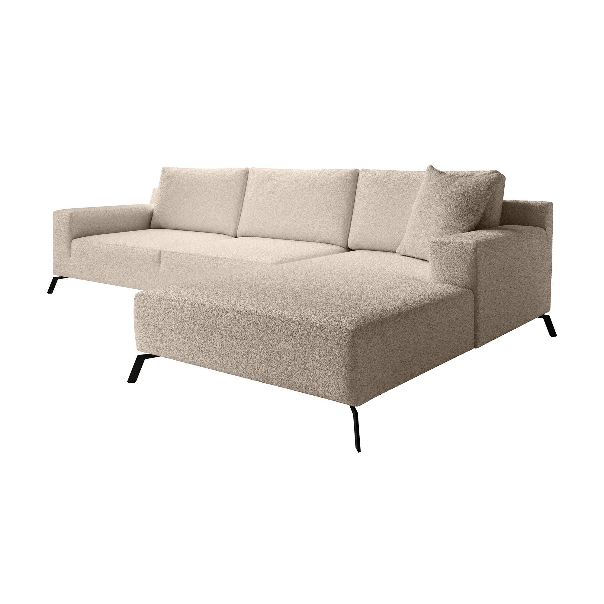 Florencio - Hoekbank 3-zits met CL - Teddystof beige - Rechts