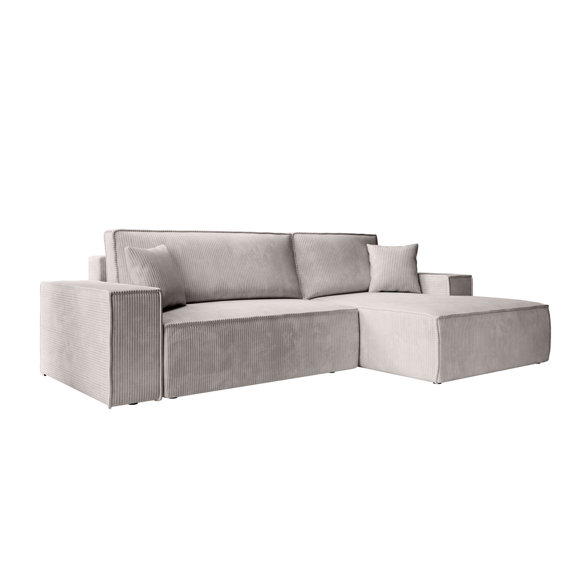 Kandahar - Hoekbank 3-zits met chaise longue - Ribstof beige - Universeel