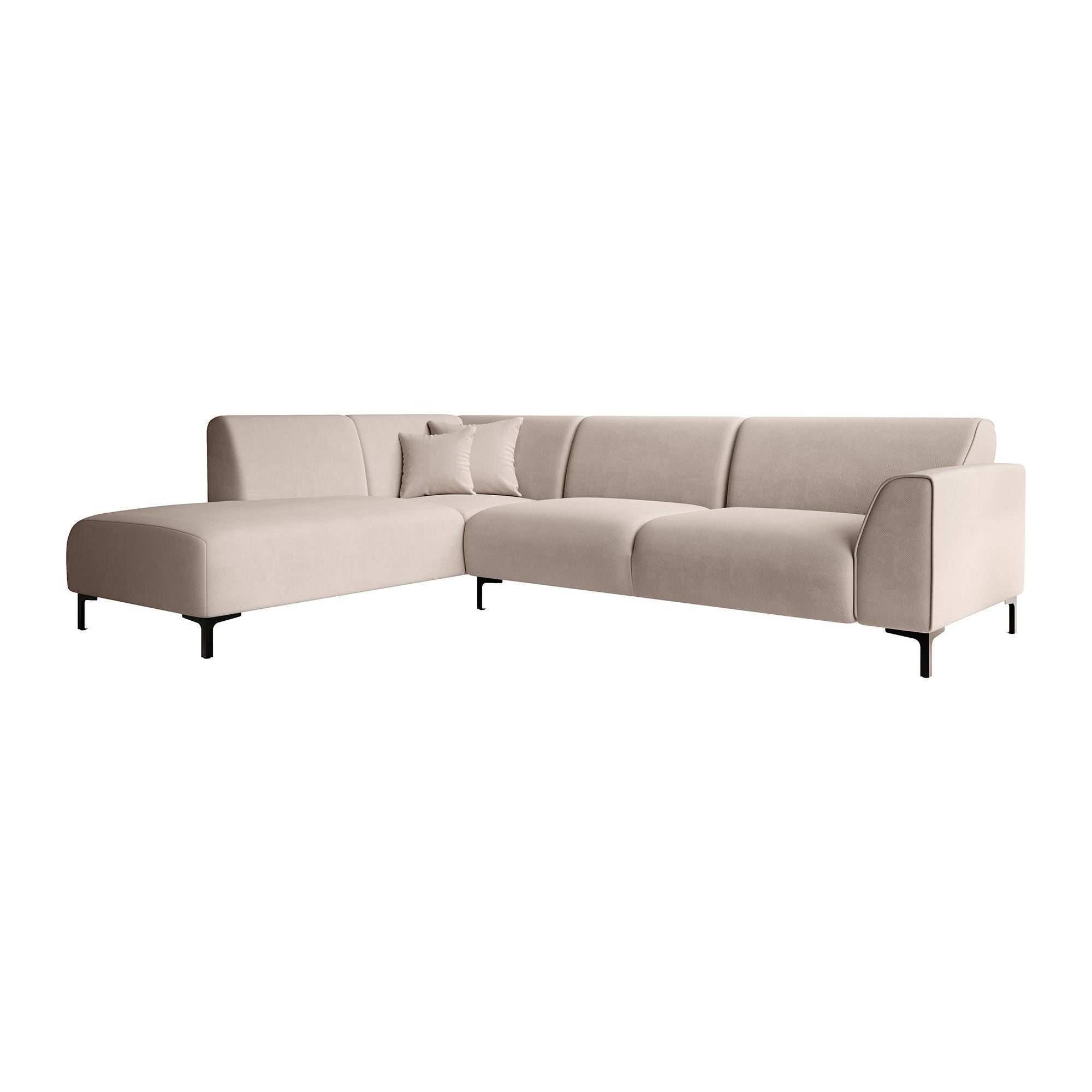 Moana - Hoekbank 4-zits met chaise longue - Stof beige - Links