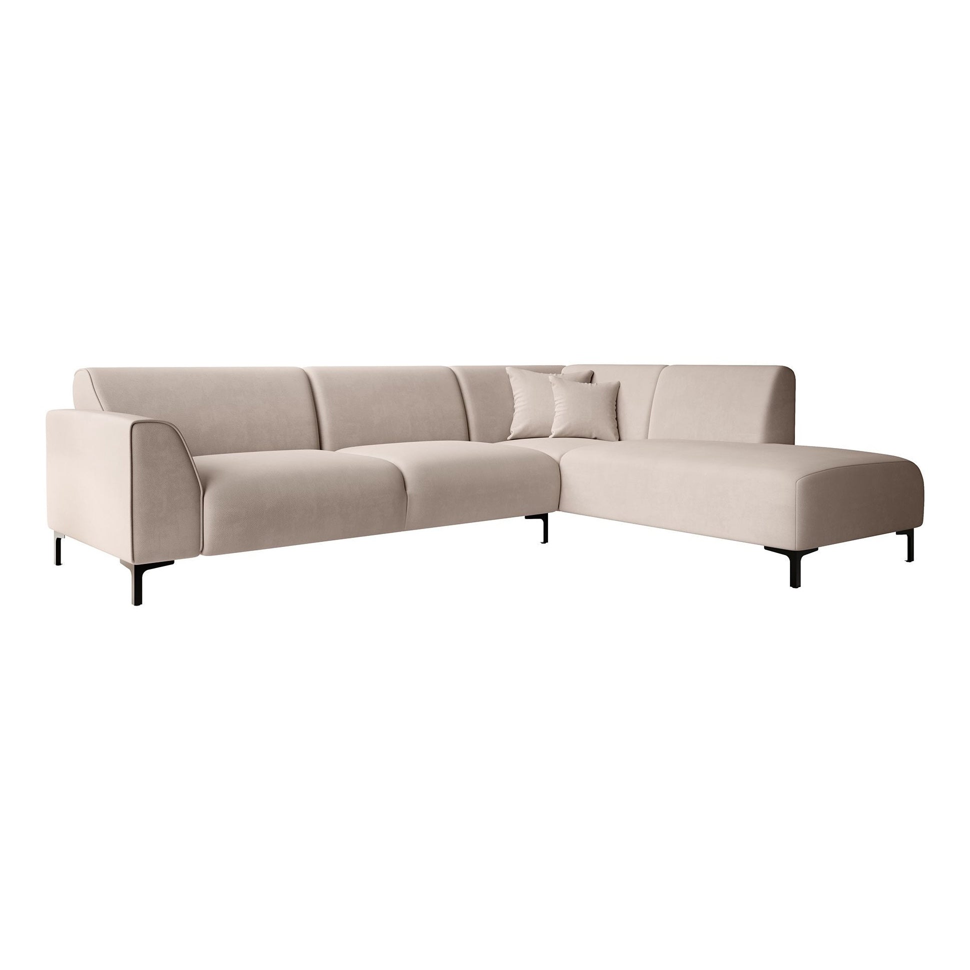 Moana - Hoekbank 4-zits met chaise longue - Stof beige - Rechts