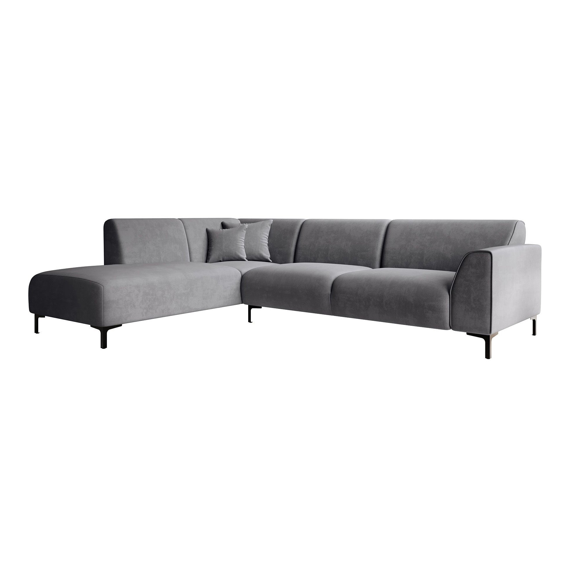 Moana - Hoekbank 4-zits met chaise longue - Stof grijs - Links