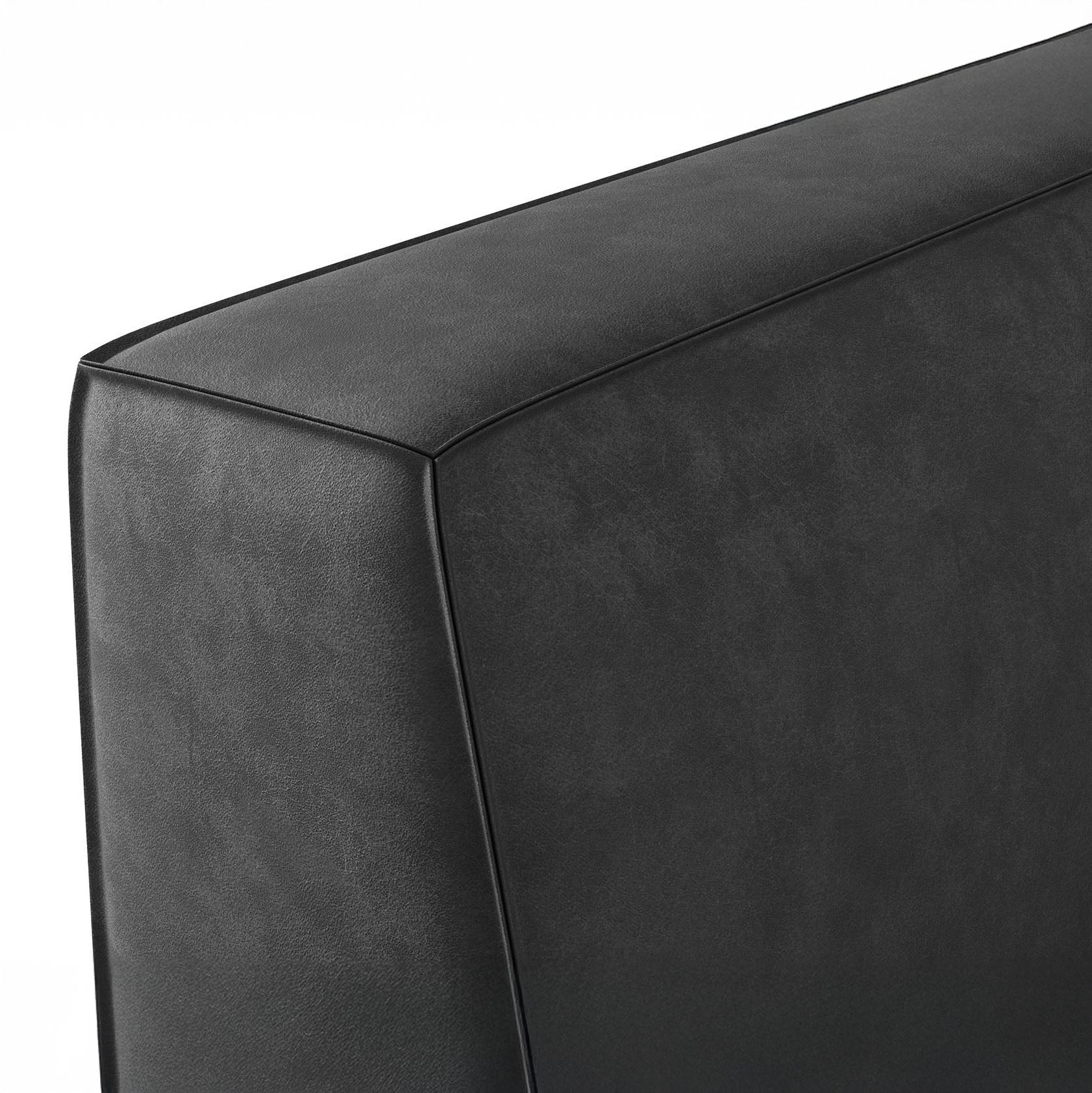 Monet - Hoekbank 4-zits met chaise longue - Kunstleer grijs - Links