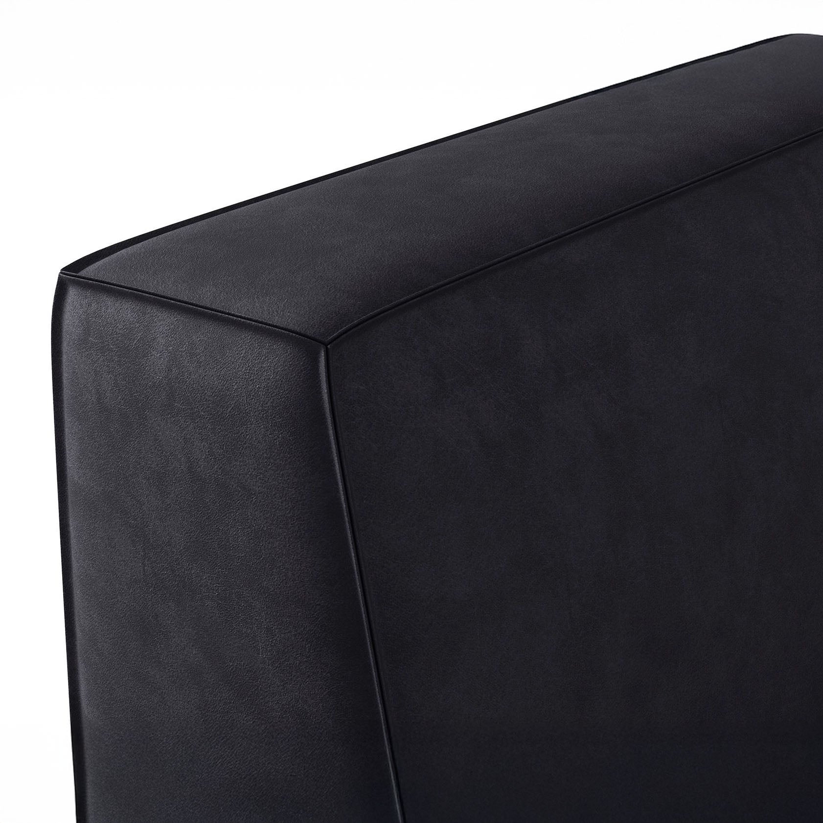 Monet - Hoekbank 4-zits met chaise longue - Kunstleer zwart - Links
