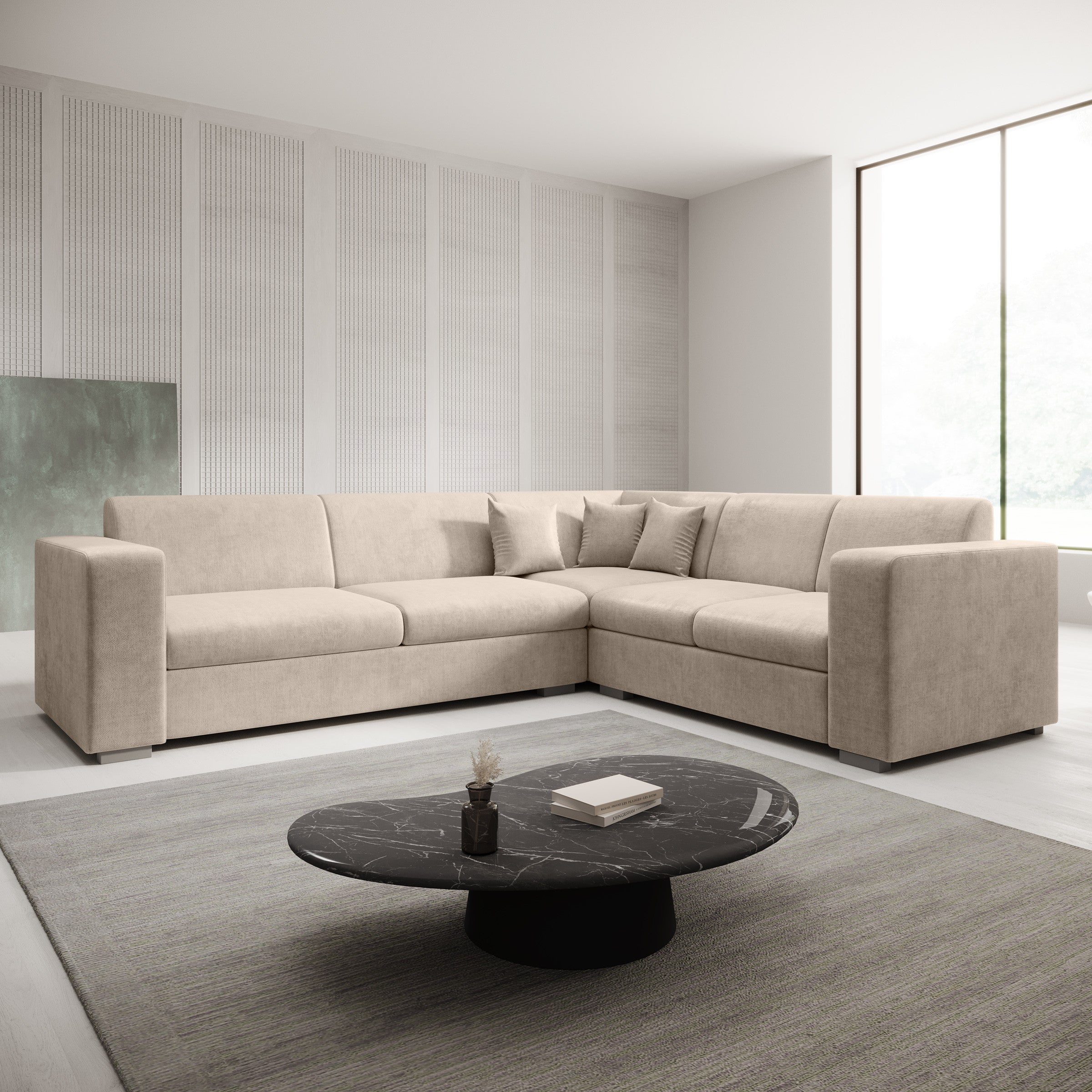 Santana - Hoekbank 4-zits - Velvet beige - Rechts
