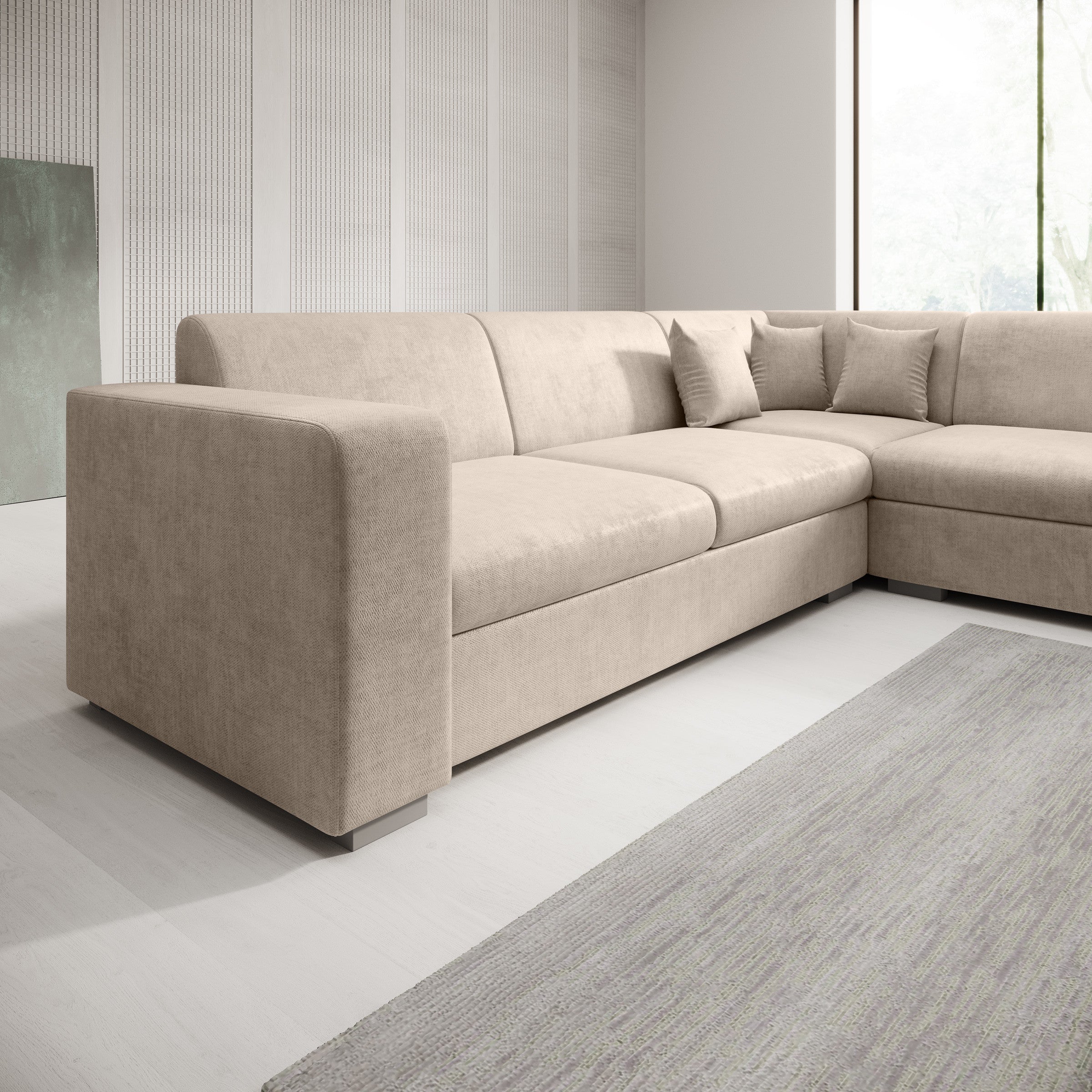 Santana - Hoekbank 4-zits - Velvet beige - Rechts