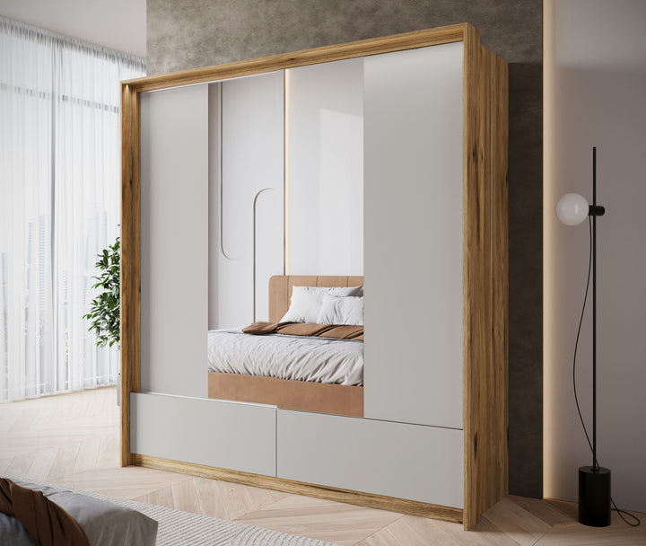 Innocent - Kledingkast met schuifdeuren - Beige - 209x63x219 cm