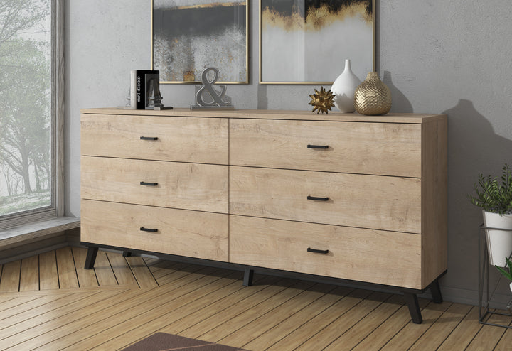 Jenny - Dressoir - Eiken/zwart - 181x40x84 cm