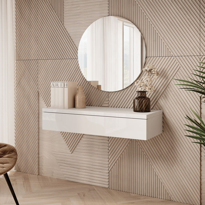 Amaretto - Kaptafel - Wit - 100x38 cm - Met spiegel