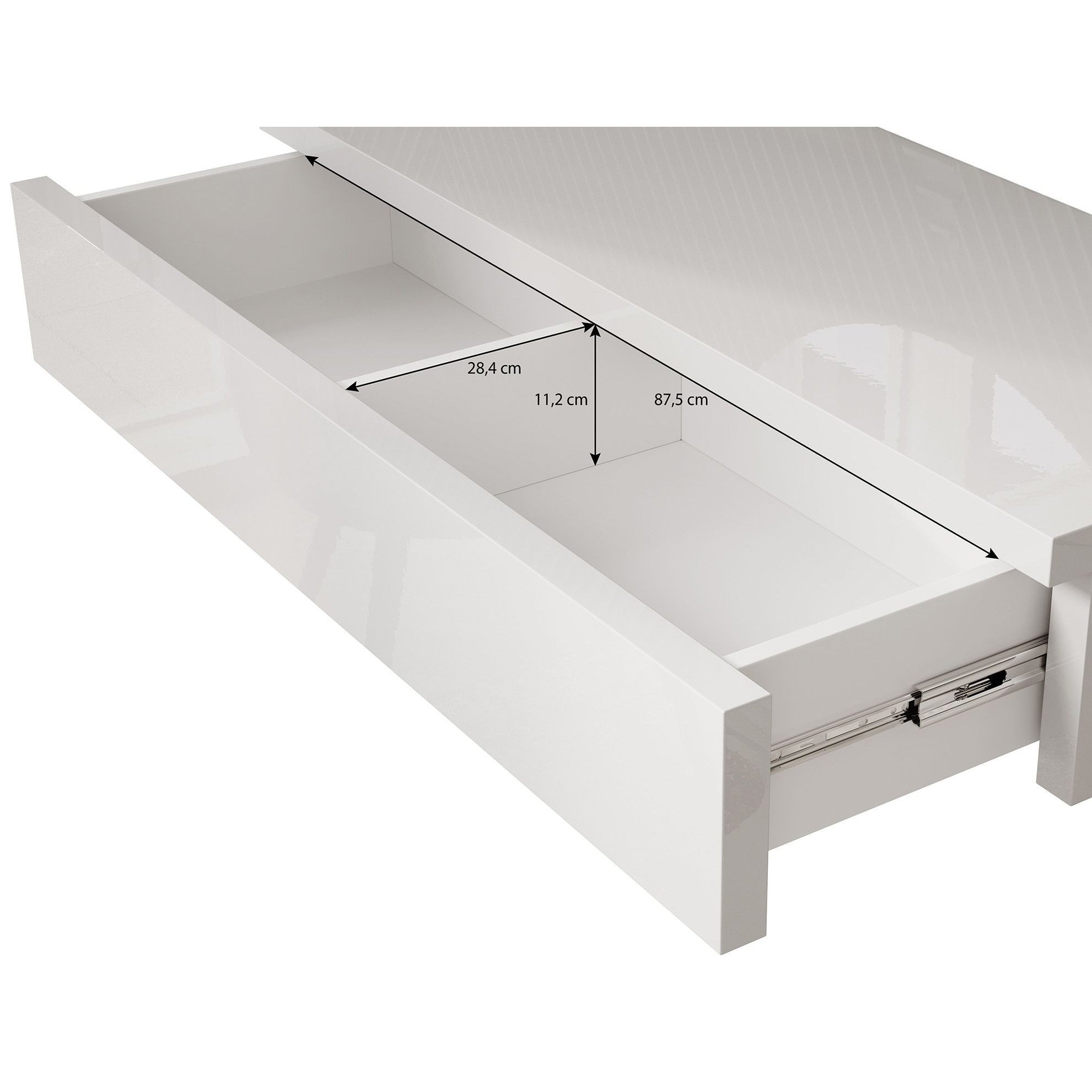 Amaretto - Kaptafel - Wit - 100x38 cm - Met spiegel