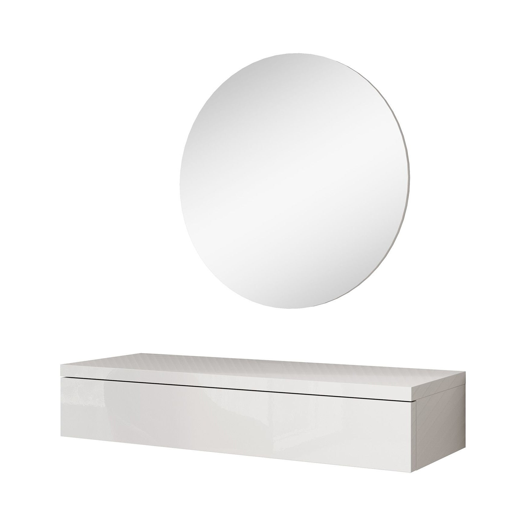 Amaretto - Kaptafel - Wit - 100x38 cm - Met spiegel