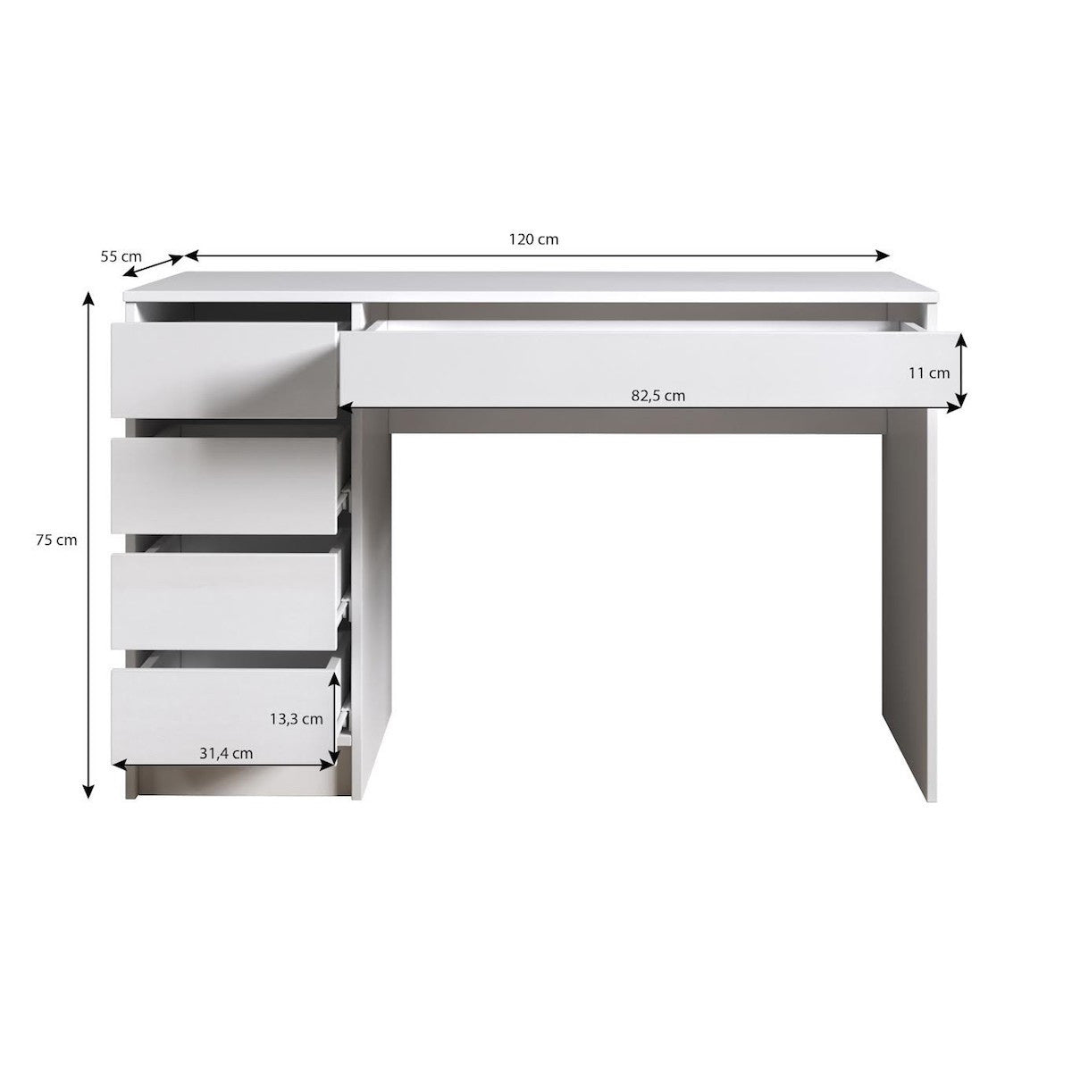 Arco - Kaptafel - Antraciet - 120x55 cm