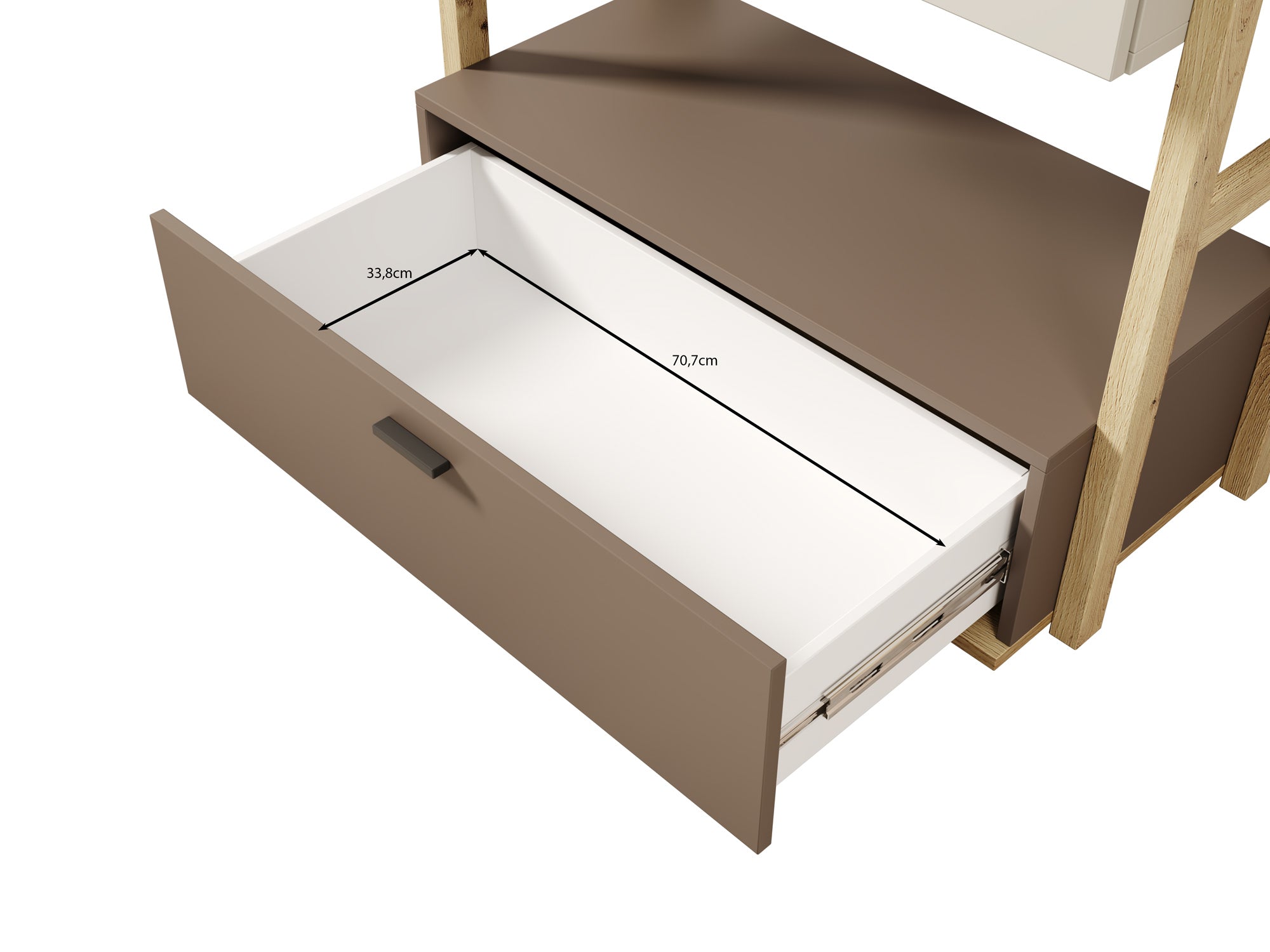 Livingston - Boekenkast - Beige - 85x40x180 cm