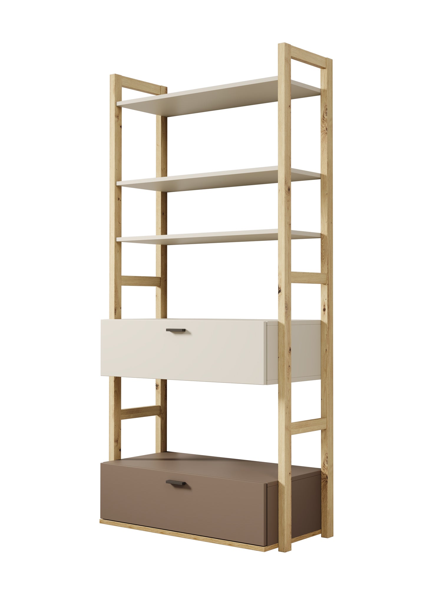 Livingston - Boekenkast - Beige - 85x40x180 cm