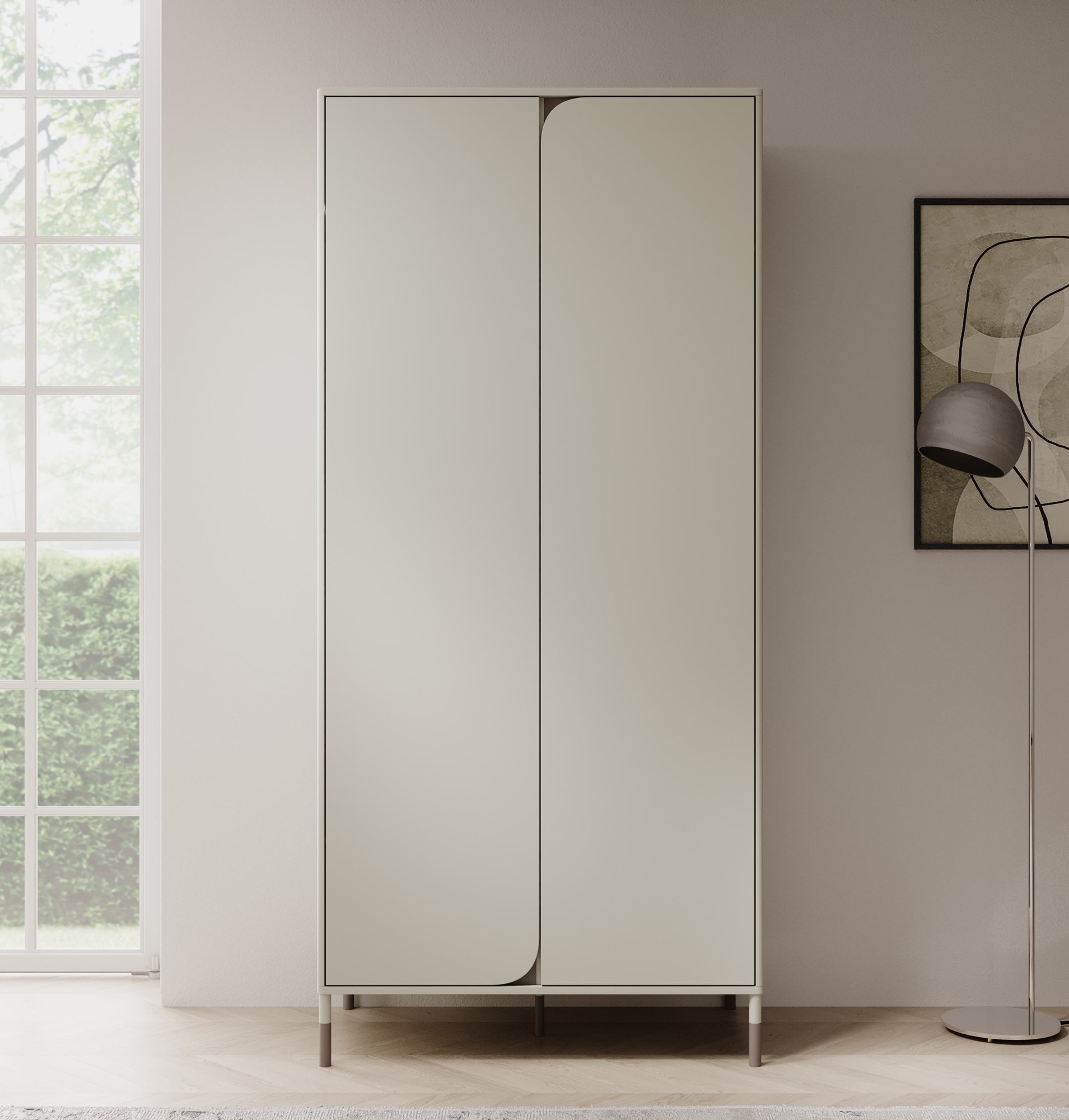 Hill - Kledingkast 2-deurs - Beige - 92x50x201 cm