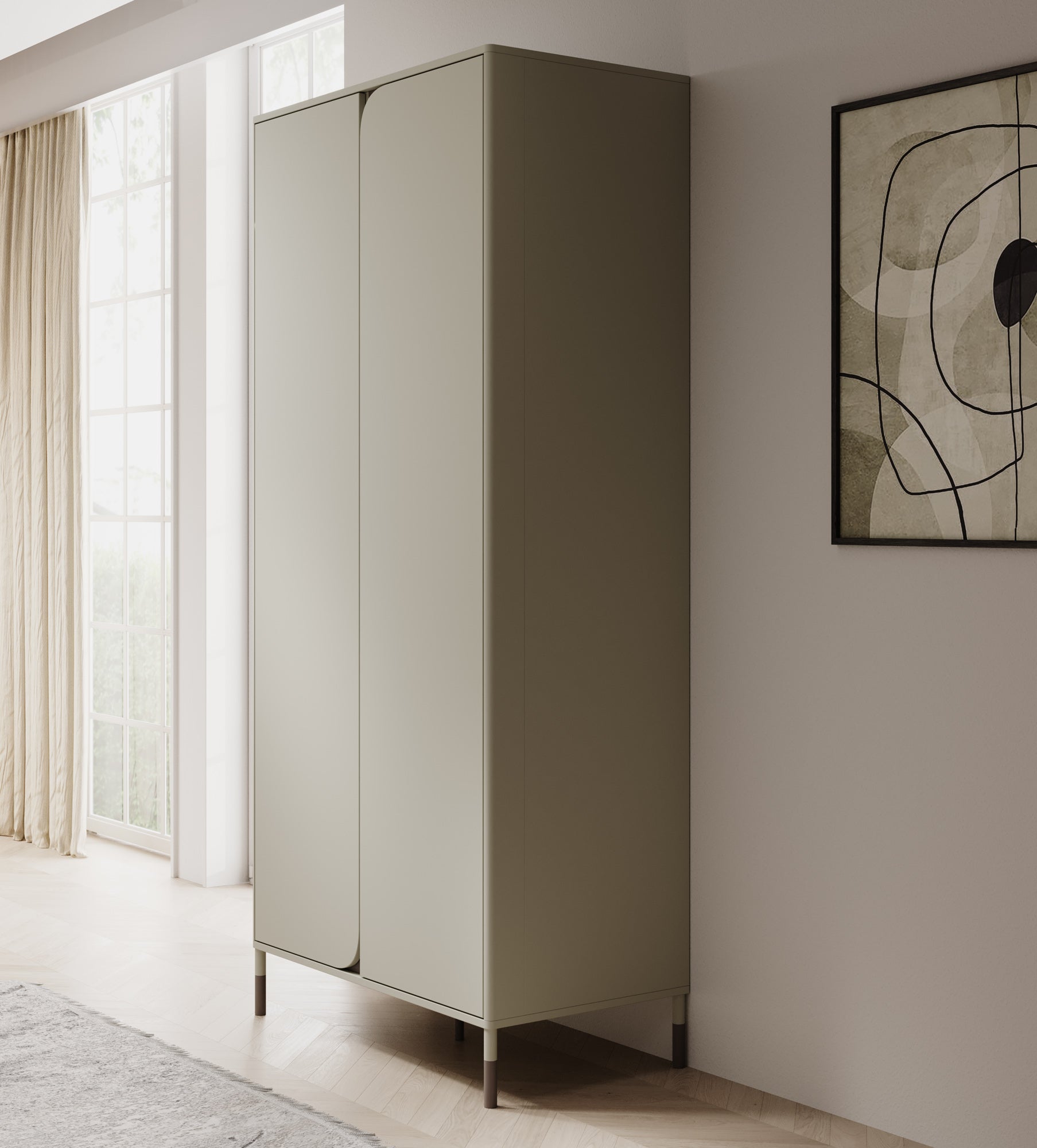 Hill - Kledingkast 2-deurs - Beige - 92x50x201 cm
