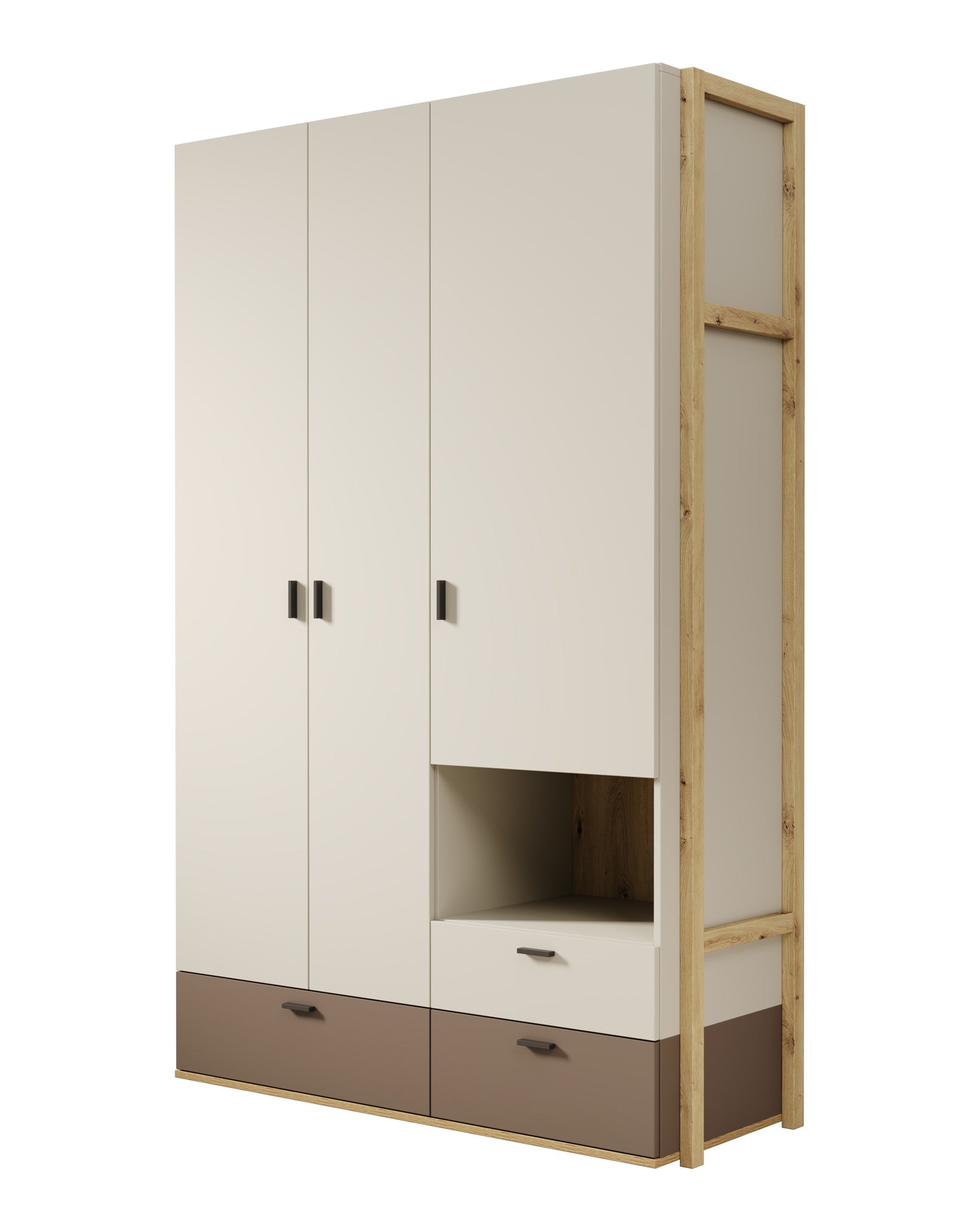 Livingston - Kledingkast 3-deurs - Beige - 135x51x210 cm