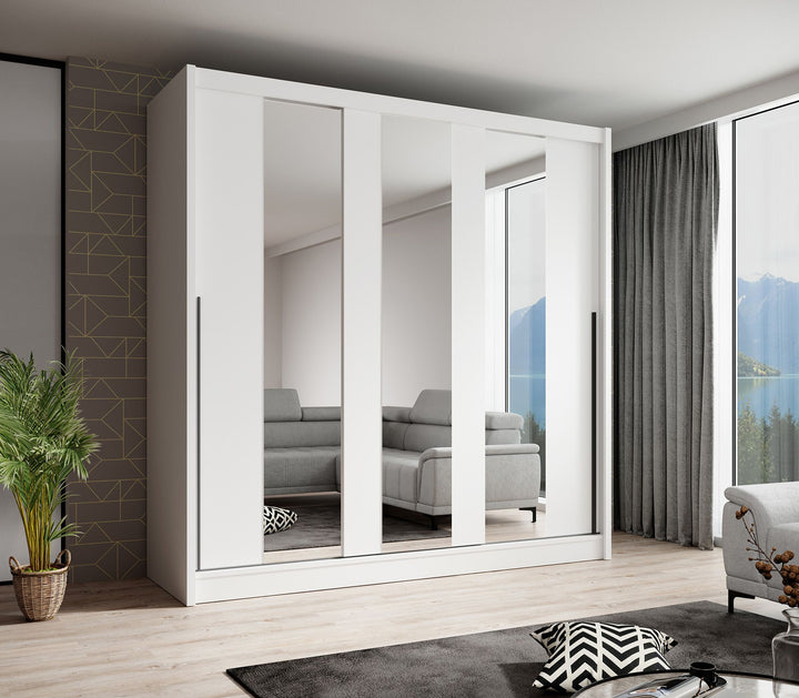 Alcamo 3 - Kledingkast met schuifdeuren - Wit - 205x63x205 cm