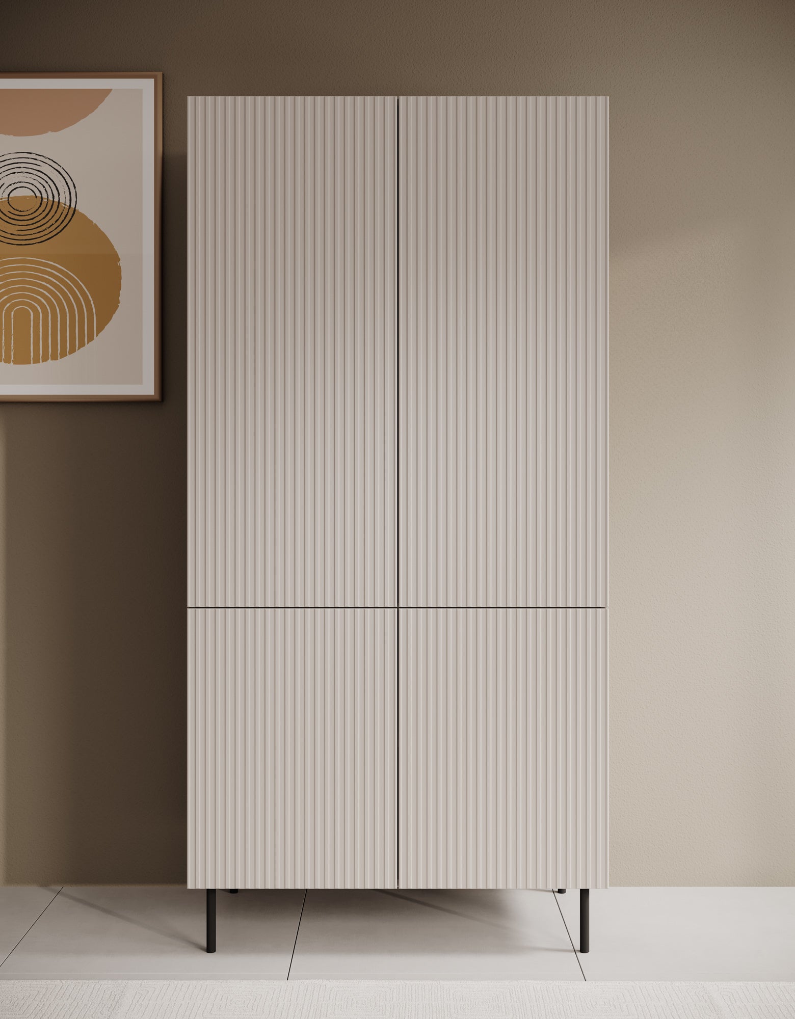 Alex - Kledingkast 4-deurs - Beige - 90x52x185 cm