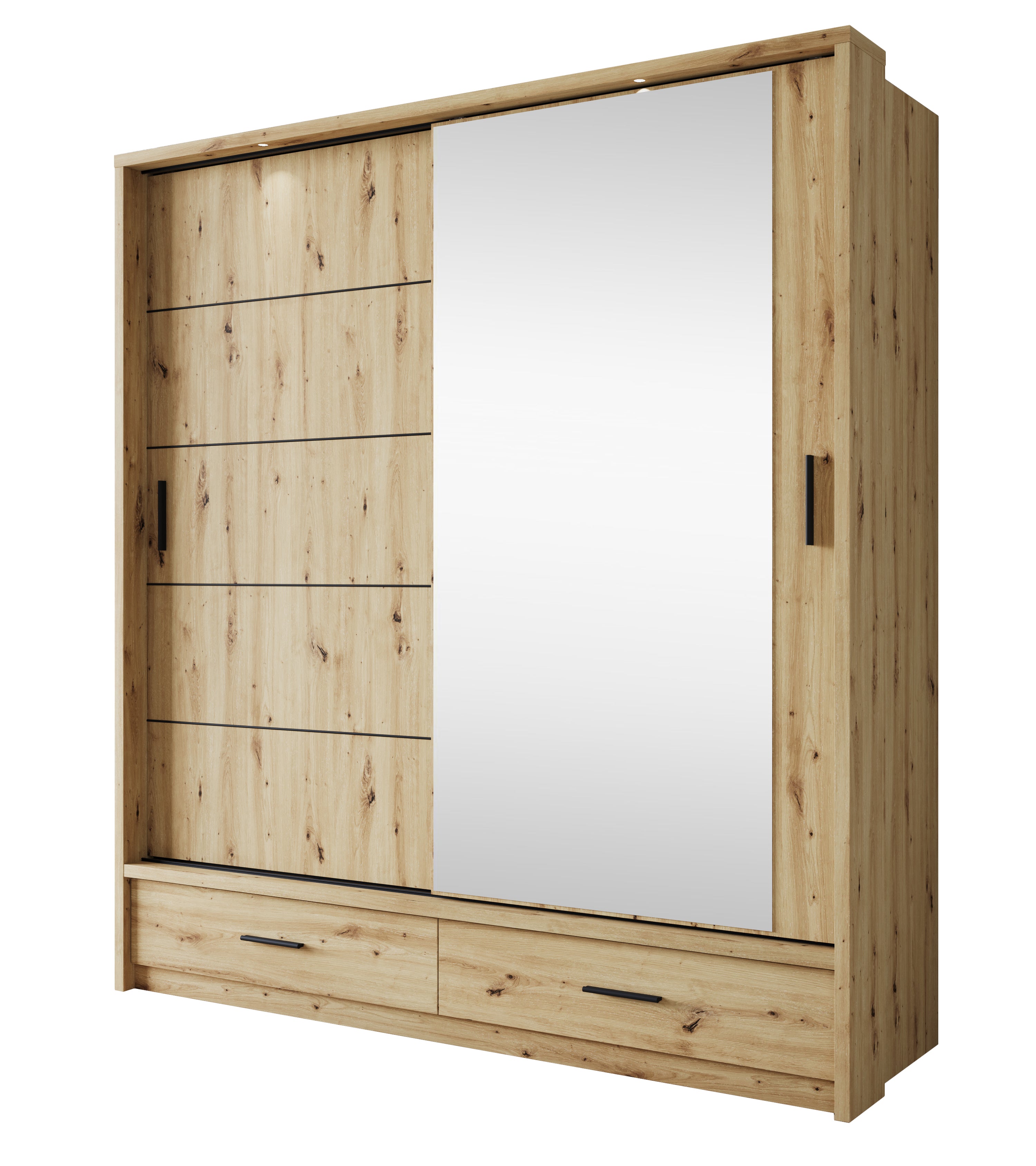 Autumn - Kledingkast met schuifdeuren - Eiken - 200x63x215 cm