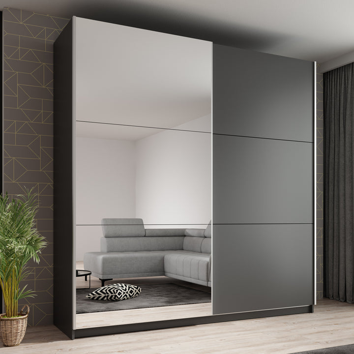 Azrael - Kledingkast met spiegel - Grijs