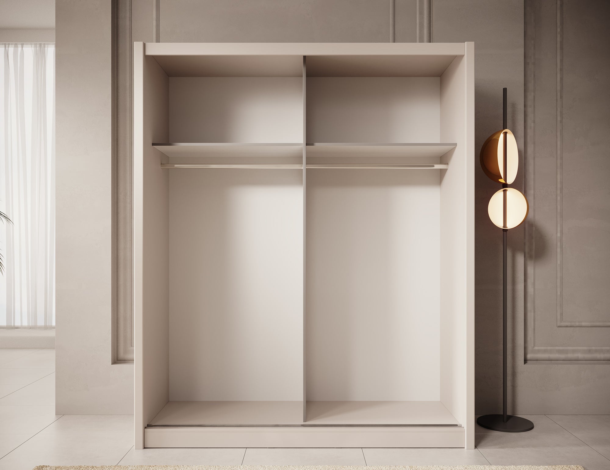 Azul - Kledingkast met schuifdeuren - Beige - 180x60x216 cm