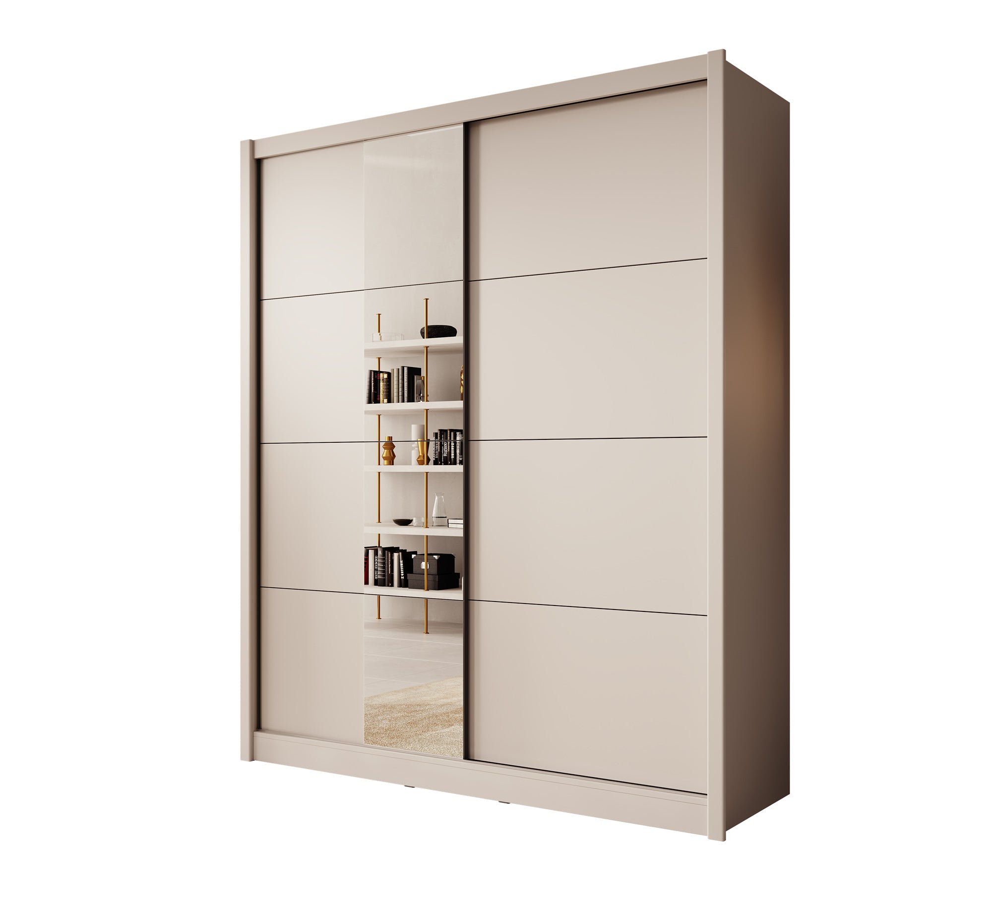 Azul - Kledingkast met schuifdeuren - Beige - 180x60x216 cm