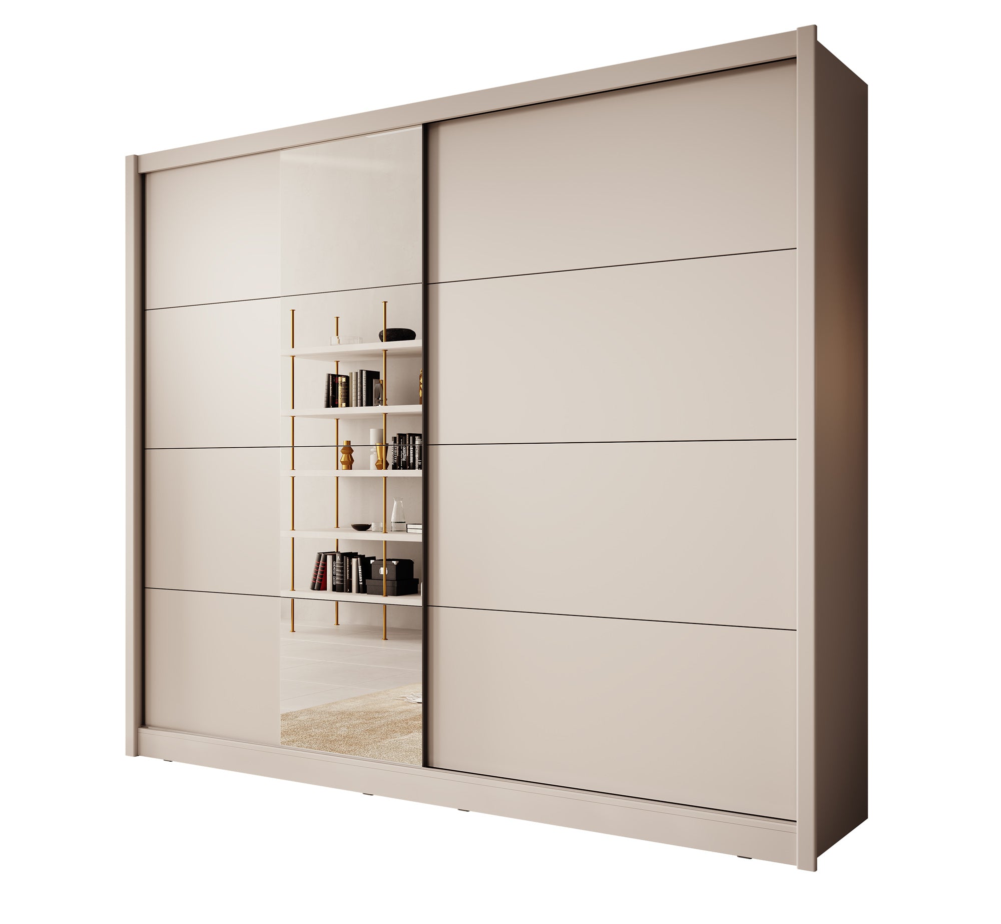 Azul - Kledingkast met schuifdeuren - Beige - 251x60x216 cm