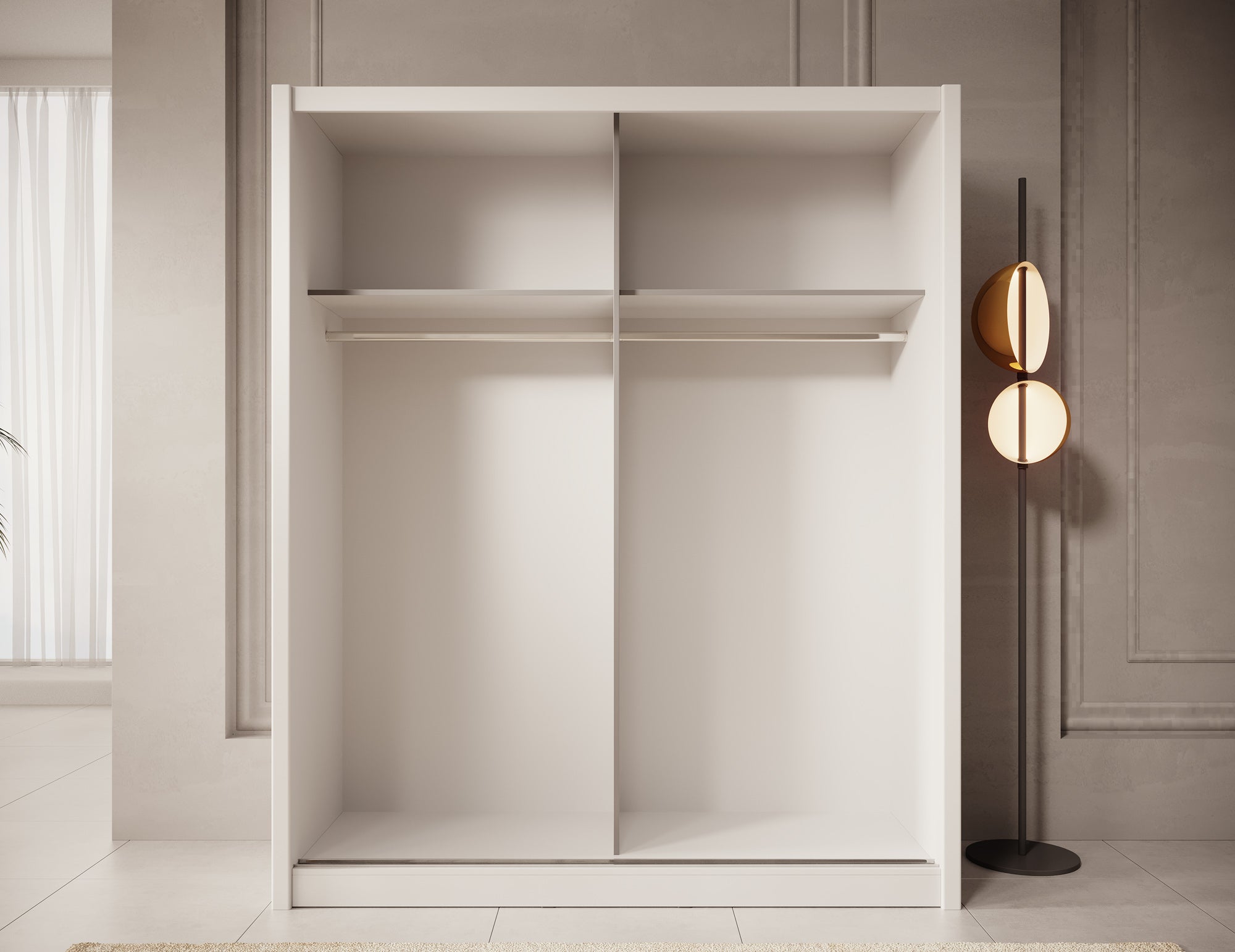 Azul - Kledingkast met schuifdeuren - Wit - 180x60x216 cm